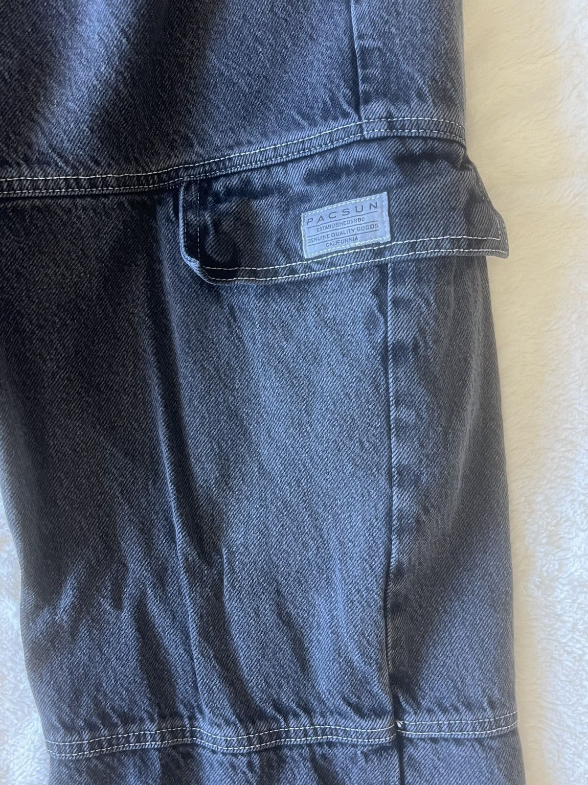 Pacsun × Vintage Black cargo/double knee pants Size US 36 / EU 52 - 2 Thumbnail