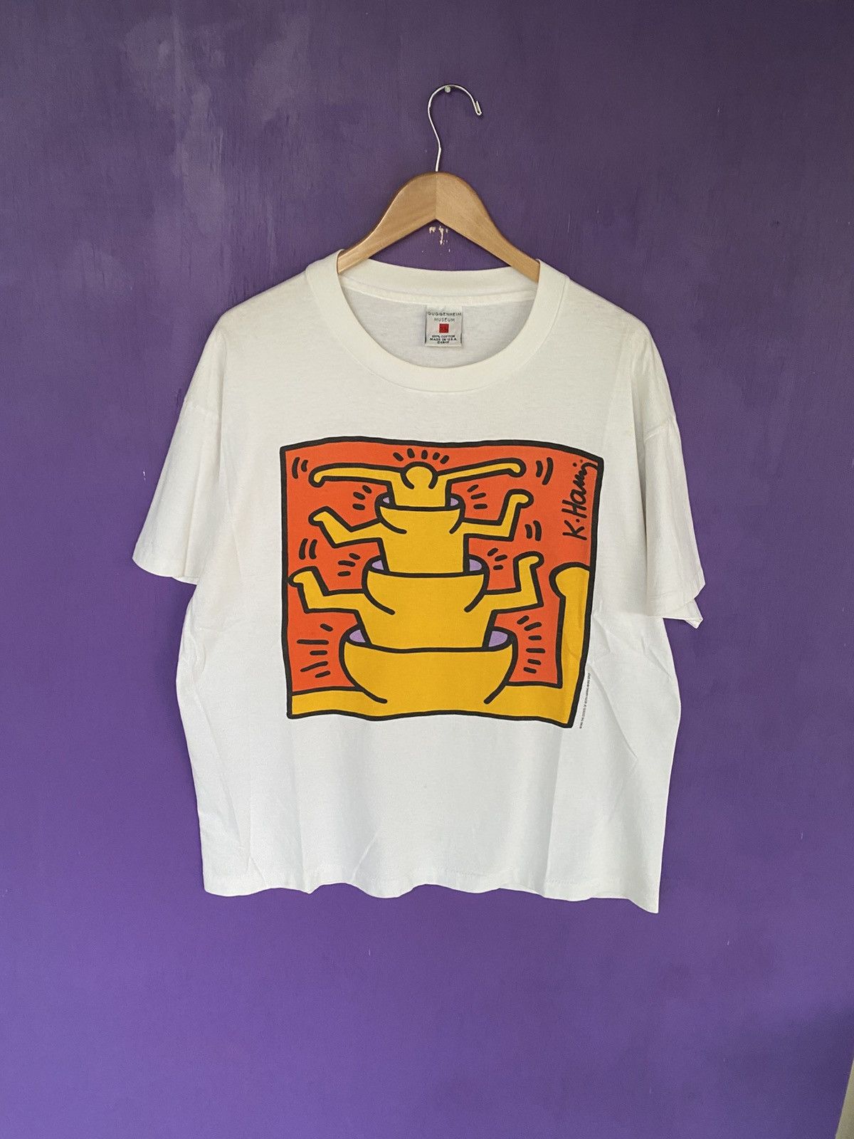 Keith Haring Vintage 1993 Keith Haring stacking up art tee Size US XL / EU 56 / 4 - 1 Thumbnail