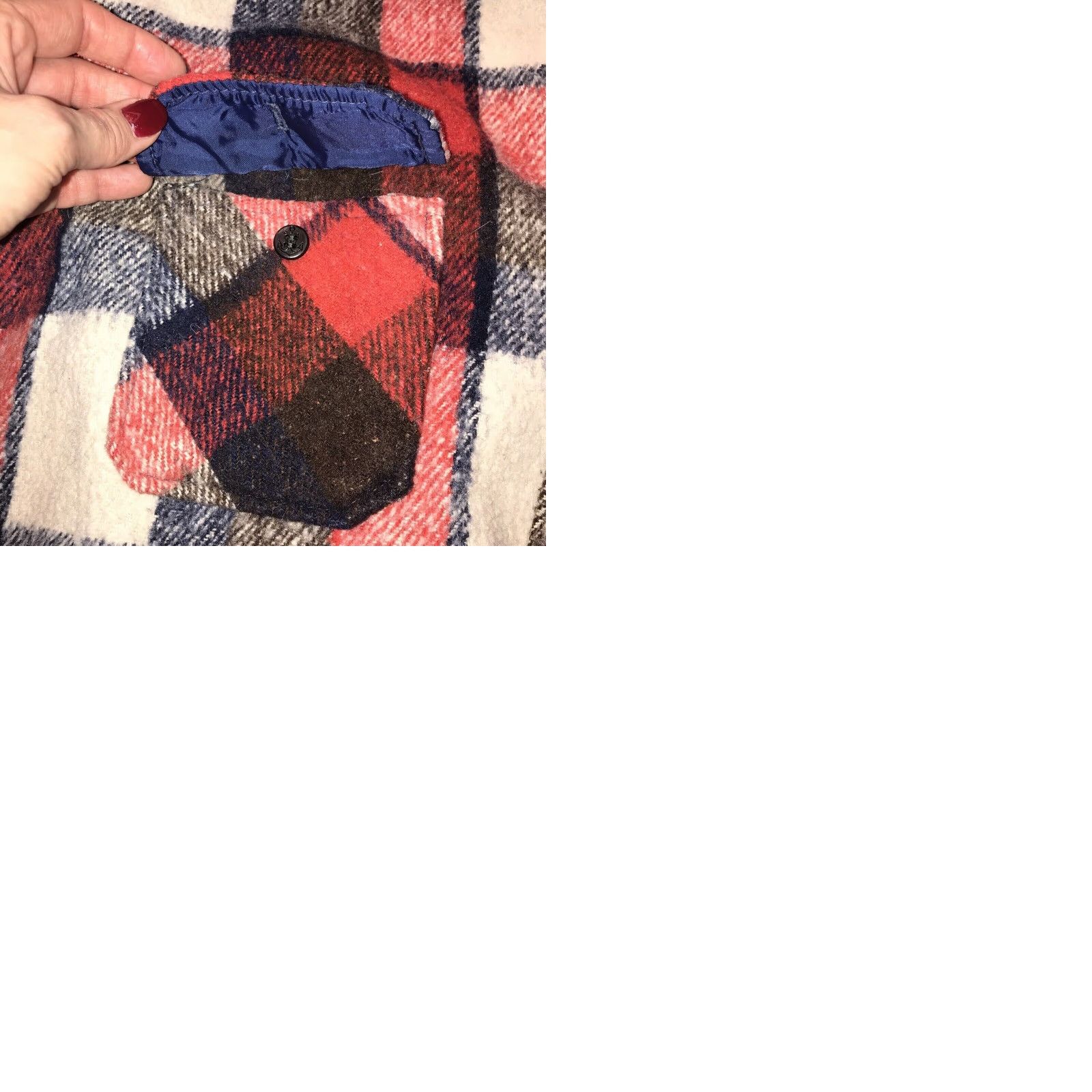 Vintage VINTAGE Montgomery Ward CPO Shirt Jacket Wool Linen Plaid Wool Blend 1970s Medium Mens Red Blue Size US M / EU 48-50 / 2 - 9 Thumbnail