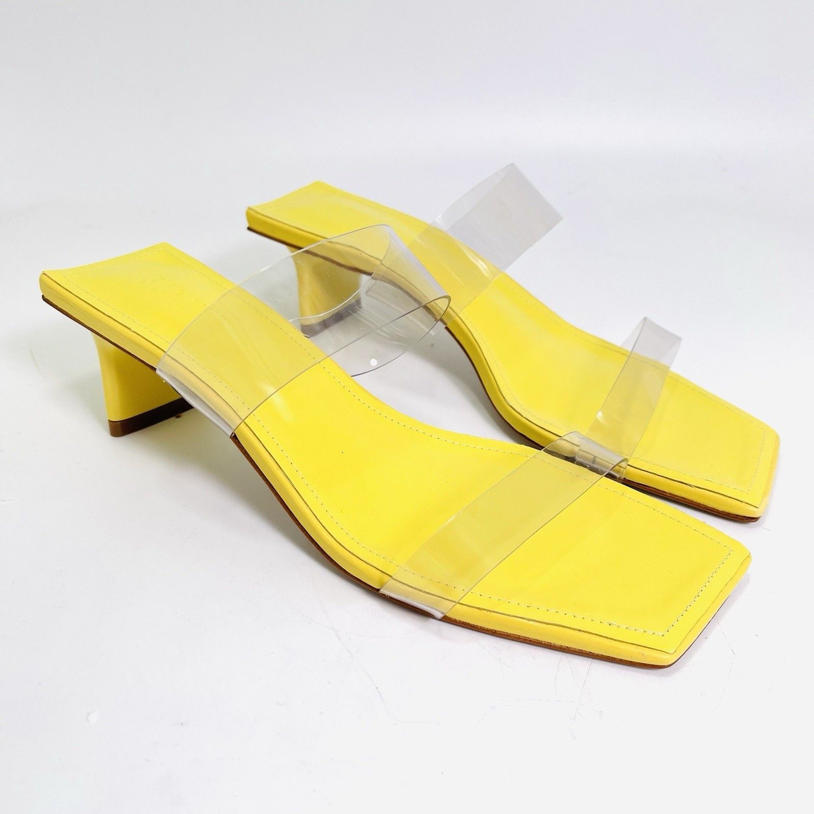 SCHUTZ Schutz Ariella Tab Mid Sandal Limoncello Size 8B Size US 8 / IT 38 - 1 Thumbnail