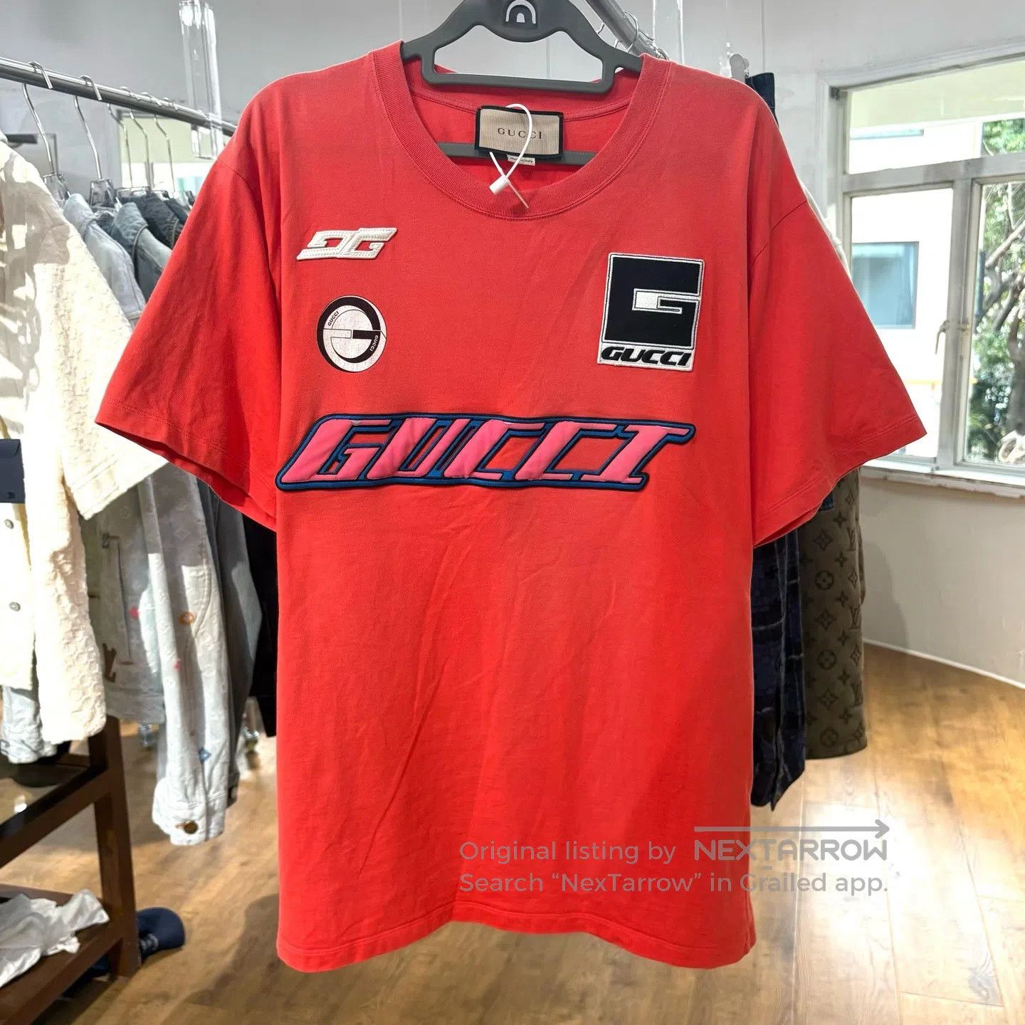 Gucci Guicci Orange letter-print round-neck short-sleeved T-shir Size US L / EU 52-54 / 3 - 1 Thumbnail