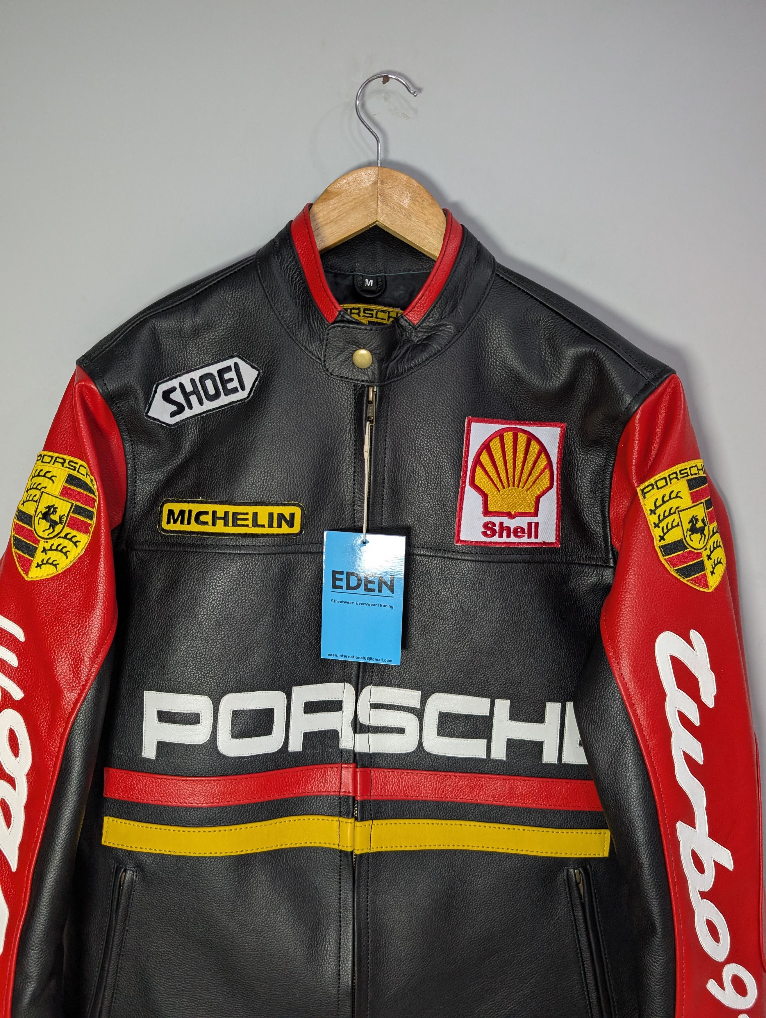 Vintage 🔥Porsche 911 Turbo🔥 RACING LEATHER JACKET STREETWEAR Size L / US 10 / IT 46 - 3 Thumbnail