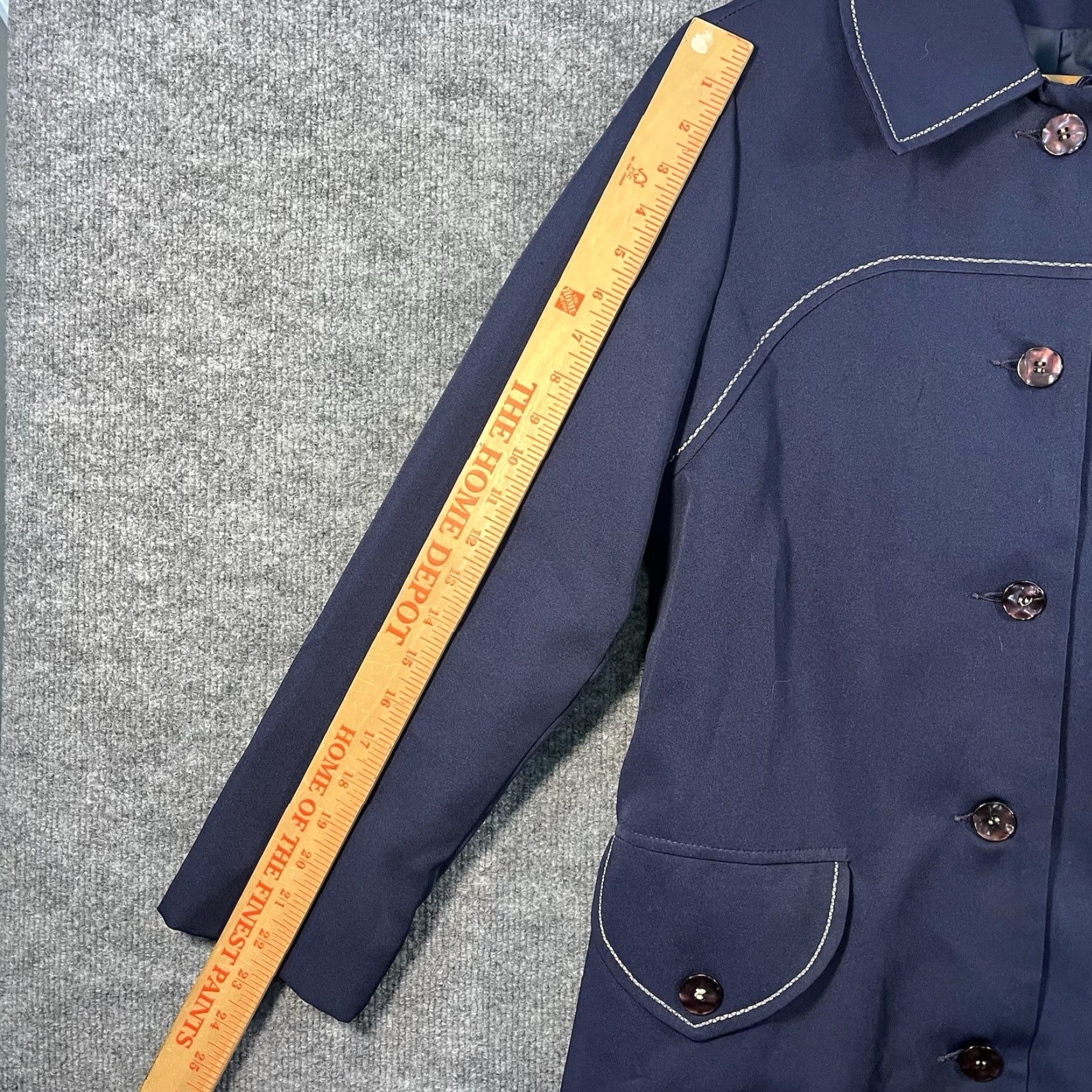 Vintage VINTAGE VTG 60s Navy Full Length Maxi Coat Womens Belted Made USA ILGWU Union Medium Coat Trench Size M / US 6-8 / IT 42-44 - 5 Thumbnail