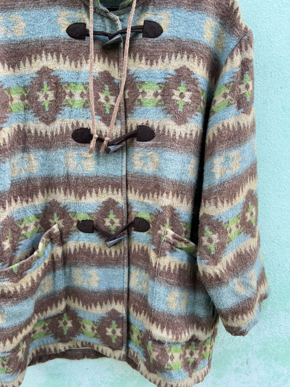 Japanese Brand Vintage Margaretline Aztec Wool Duffle Coat Native American Size US XL / EU 56 / 4 - 8 Thumbnail