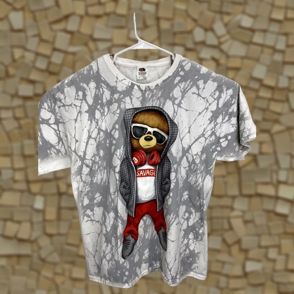 Fruit Of The Loom VINTAGE Fruit of the Loom T-Shirt Men’s XL White Savage Bear Graphic Print Crew Neck Short Sleeve Y2K 2000s Size US XL / EU 56 / 4 - 1 Thumbnail