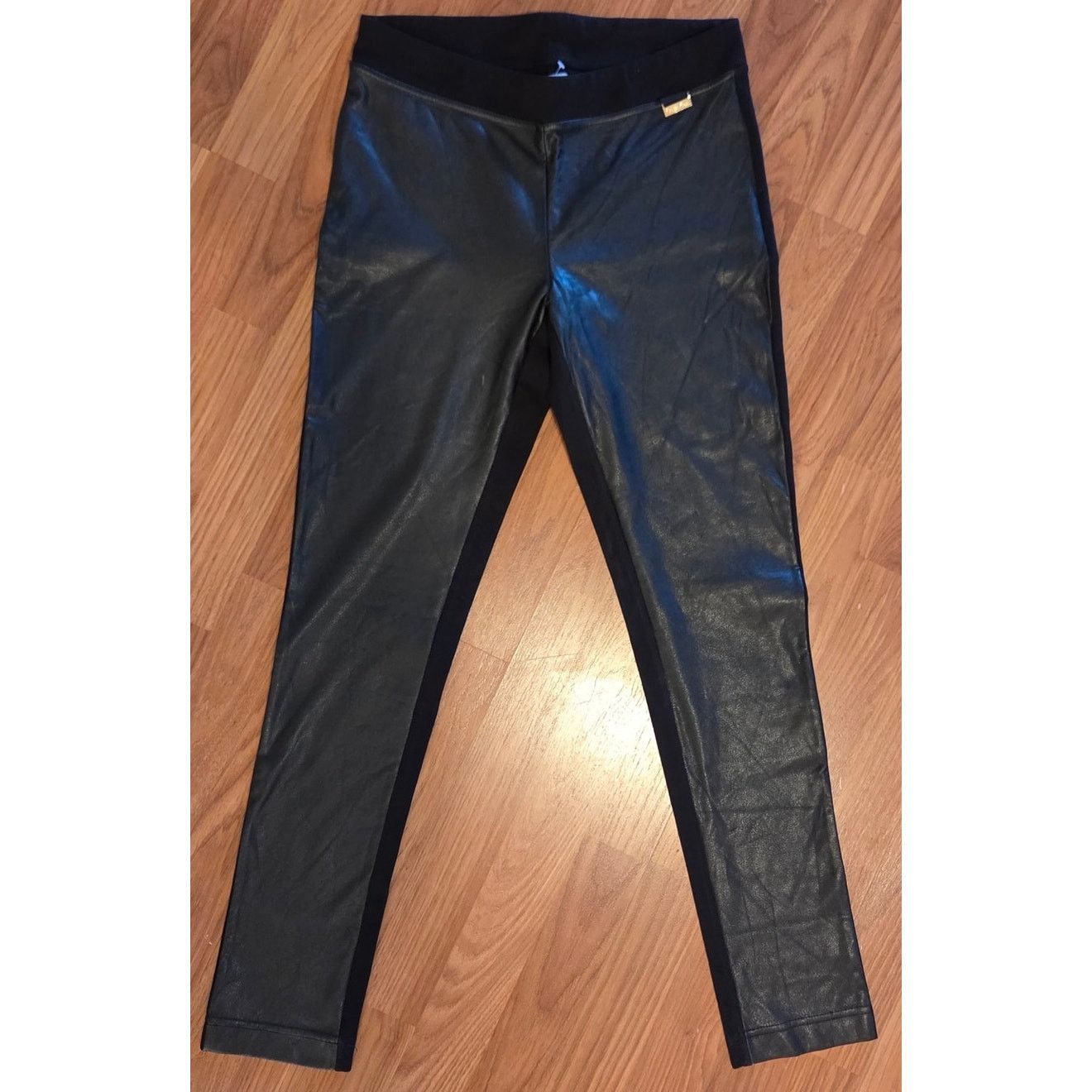 Calvin Klein Calvin Klein Ponte Knit Faux Leather Leggings - XS Size 28" / US 6 / IT 42 - 3 Thumbnail