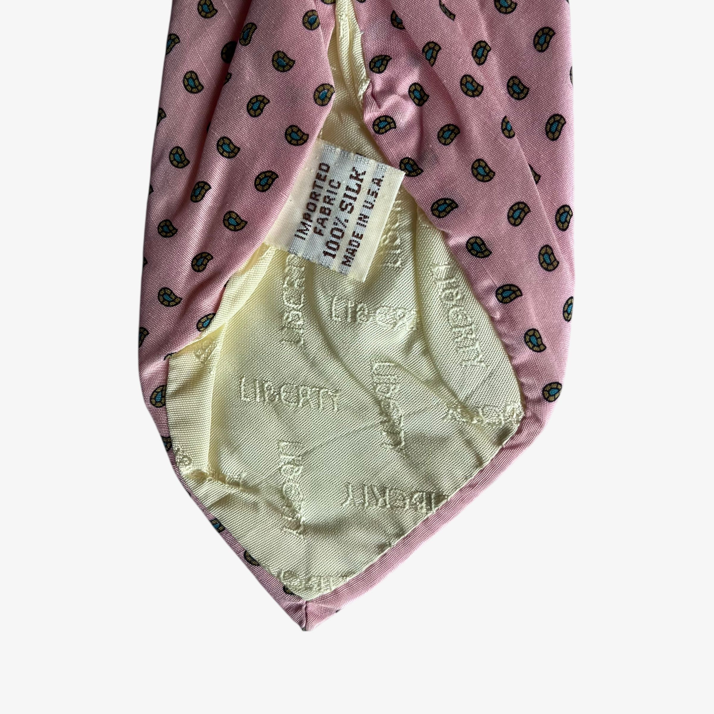 Liberty Vintage 90s Liberty London Paisley Print Pink Silk Tie Size ONE SIZE - 3 Thumbnail