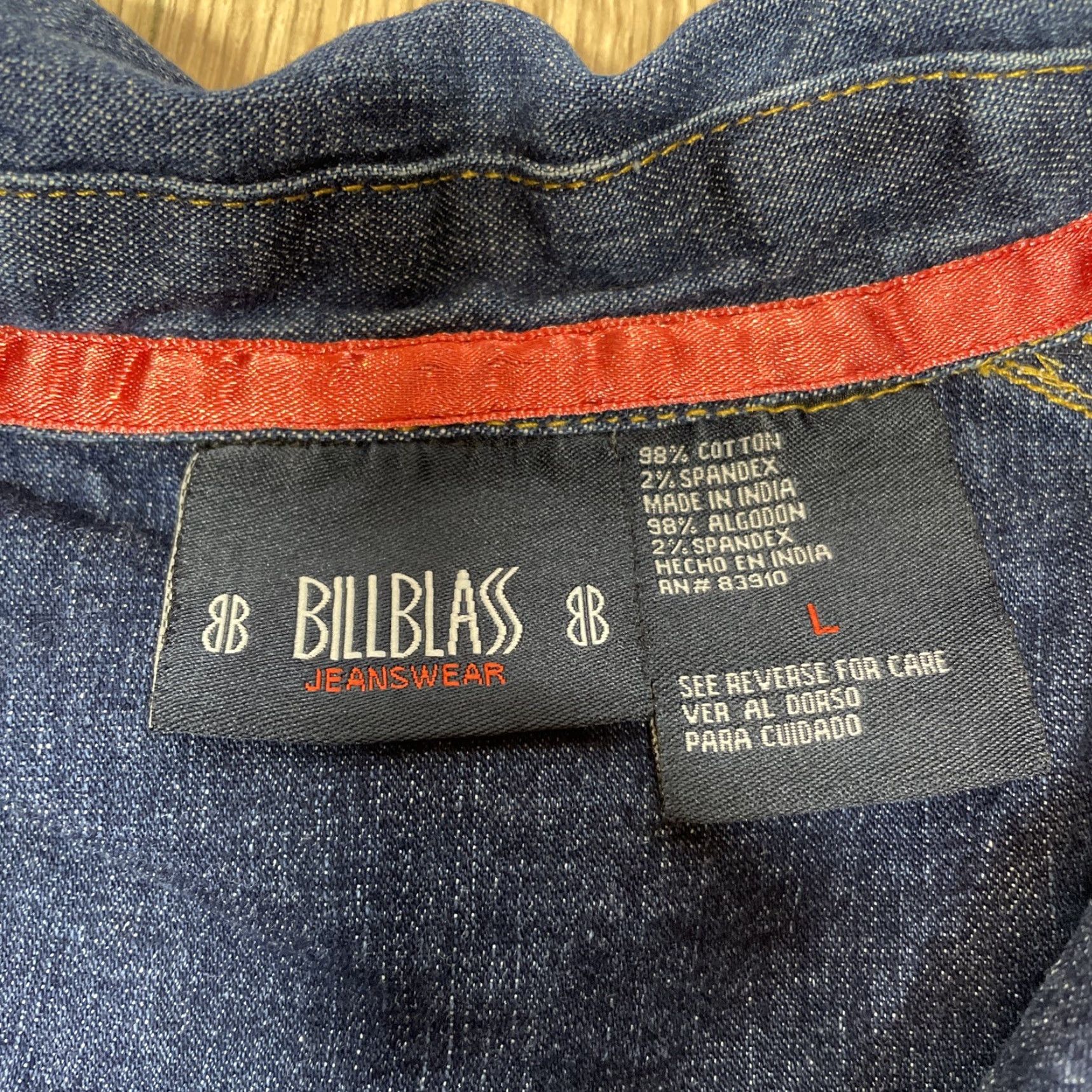 Bill Blass VINTAGE Bill Blass Women's Blazer Large Blue Denim Cotton Stretch Jacket Women Size L / US 10 / IT 46 - 2 Thumbnail