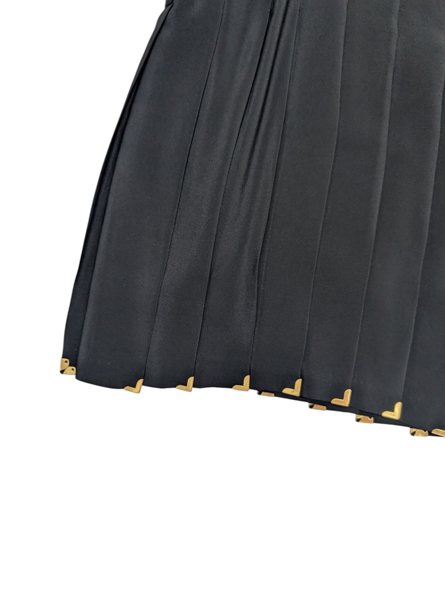 Versace Black Pleated Mini Skirt Size 28" / US 6 / IT 42 - 3 Thumbnail