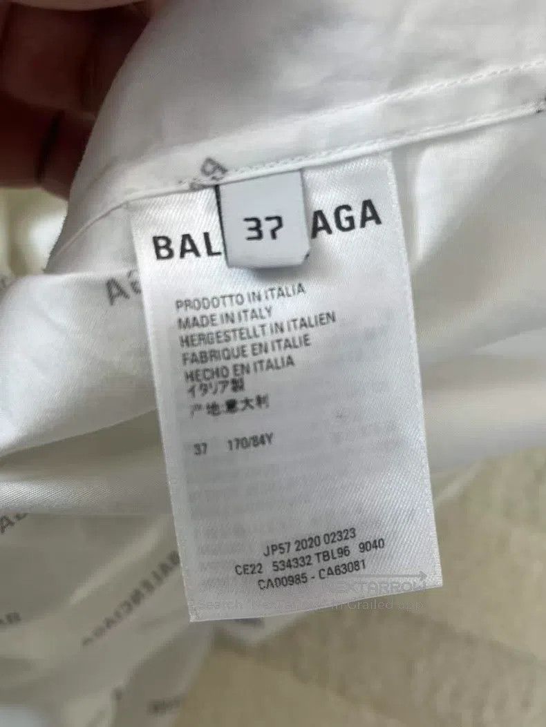 Balenciaga Balenciaga size 37 White printed logo short sleeve shirt Size US S / EU 44-46 / 1 - 4 Thumbnail