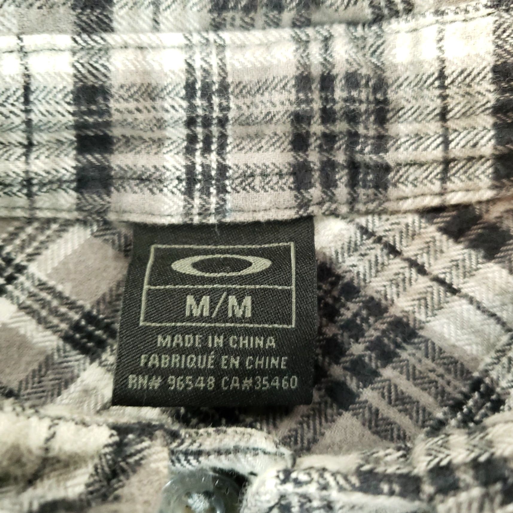 Oakley Mens Oakley Flannel Shirt Medium Extra Large XL Black Gray Plaid Long Sleeve Size US M / EU 48-50 / 2 - 5 Thumbnail