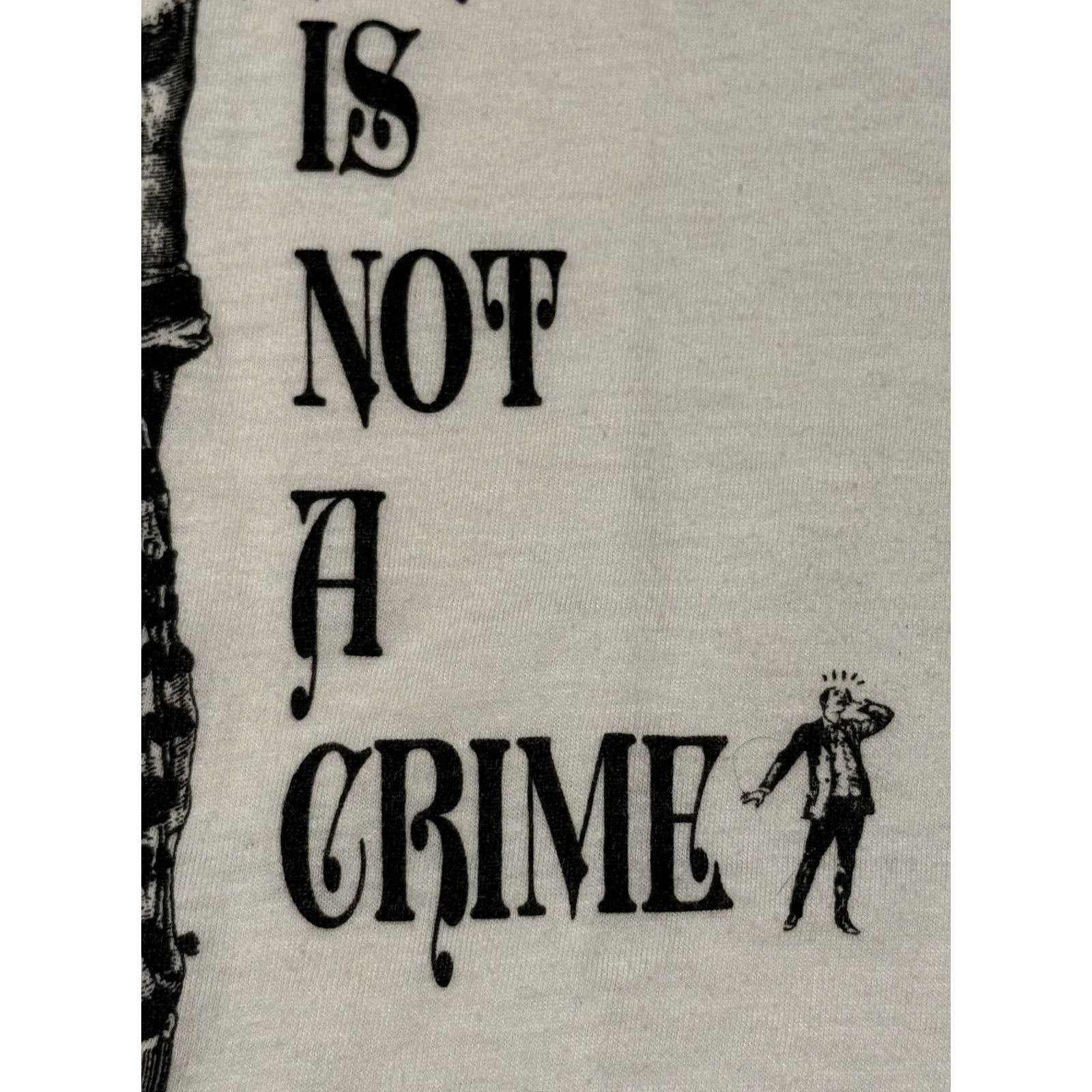Anvil VINTAGE 90s Art Is Not A Crime Shirt XL White Unisex Adults T-Shirt Short Sleeve Crew Neck Graphic Print Size US XL / EU 56 / 4 - 6 Thumbnail