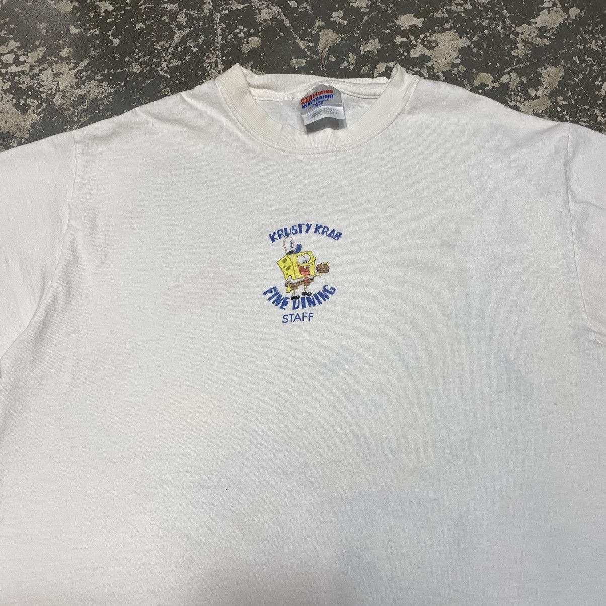 Nickelodeon × Vintage Vintage SpongeBob Krusty Krab Fine Dining Staff Tshirt 2001 Size US M / EU 48-50 / 2 - 15 Thumbnail