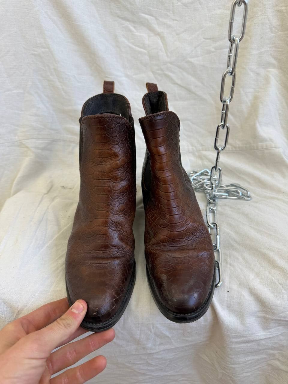 Hedi Slimane Avant Garde hedi slimane Leather Pythone leather y2k vintage Size US 6 / EU 39 - 8 Thumbnail