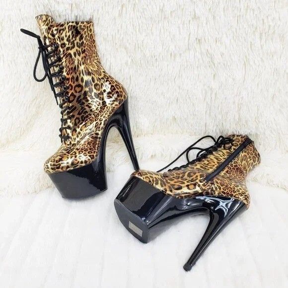 Other NEW Adore Gold Leopard 1020 Platform Heel Ankle Boots Pole D Size US 12 / IT 42 - 8 Thumbnail