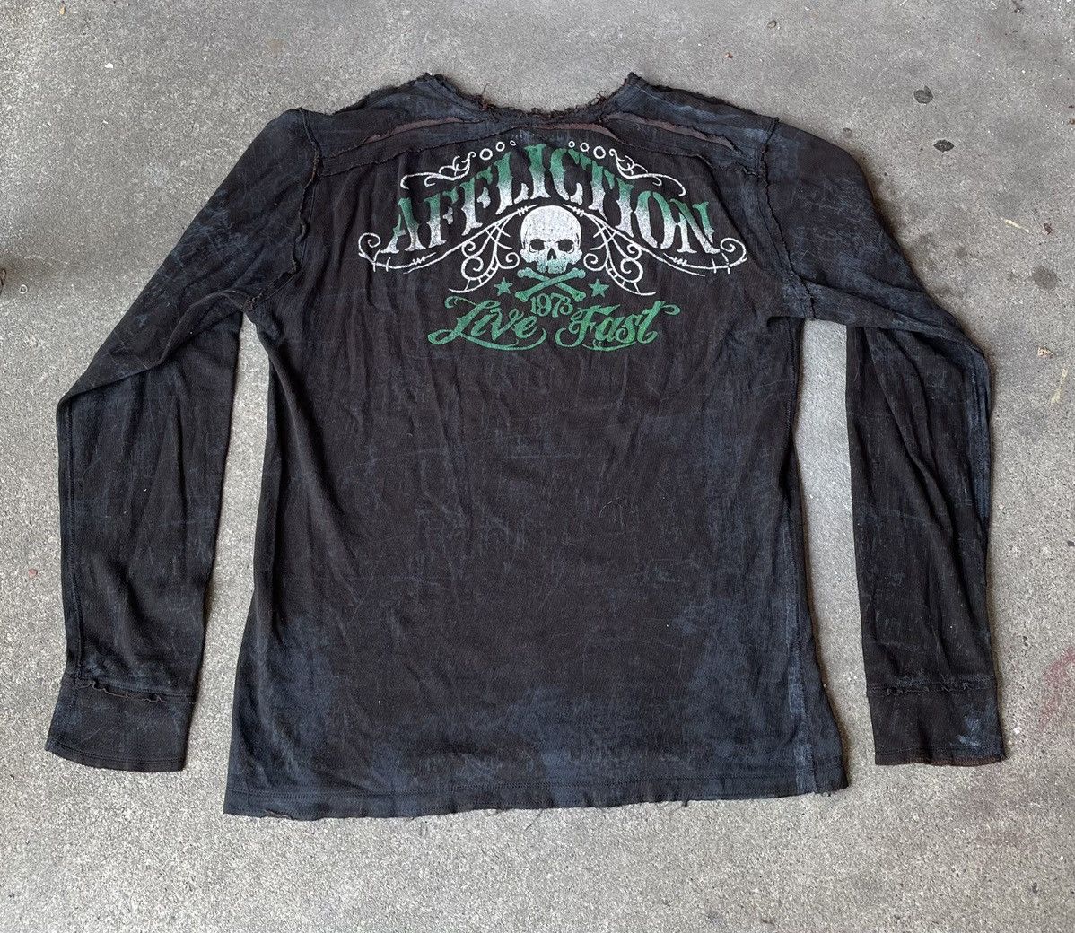 Affliction Rare Y2k Affliction Live Fast Reversible Thermal Longsleeve Size US XXL / EU 58 / 5 - 4 Thumbnail