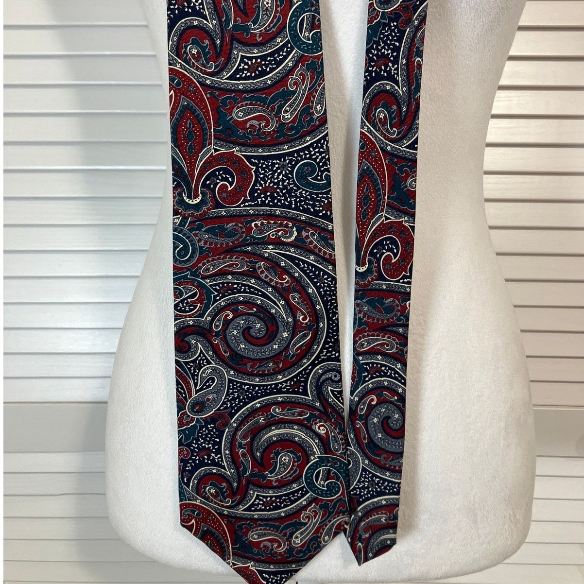 Stafford Stafford Executive Paisley Silk Wide Short Men Necktie 56” Size ONE SIZE - 5 Thumbnail