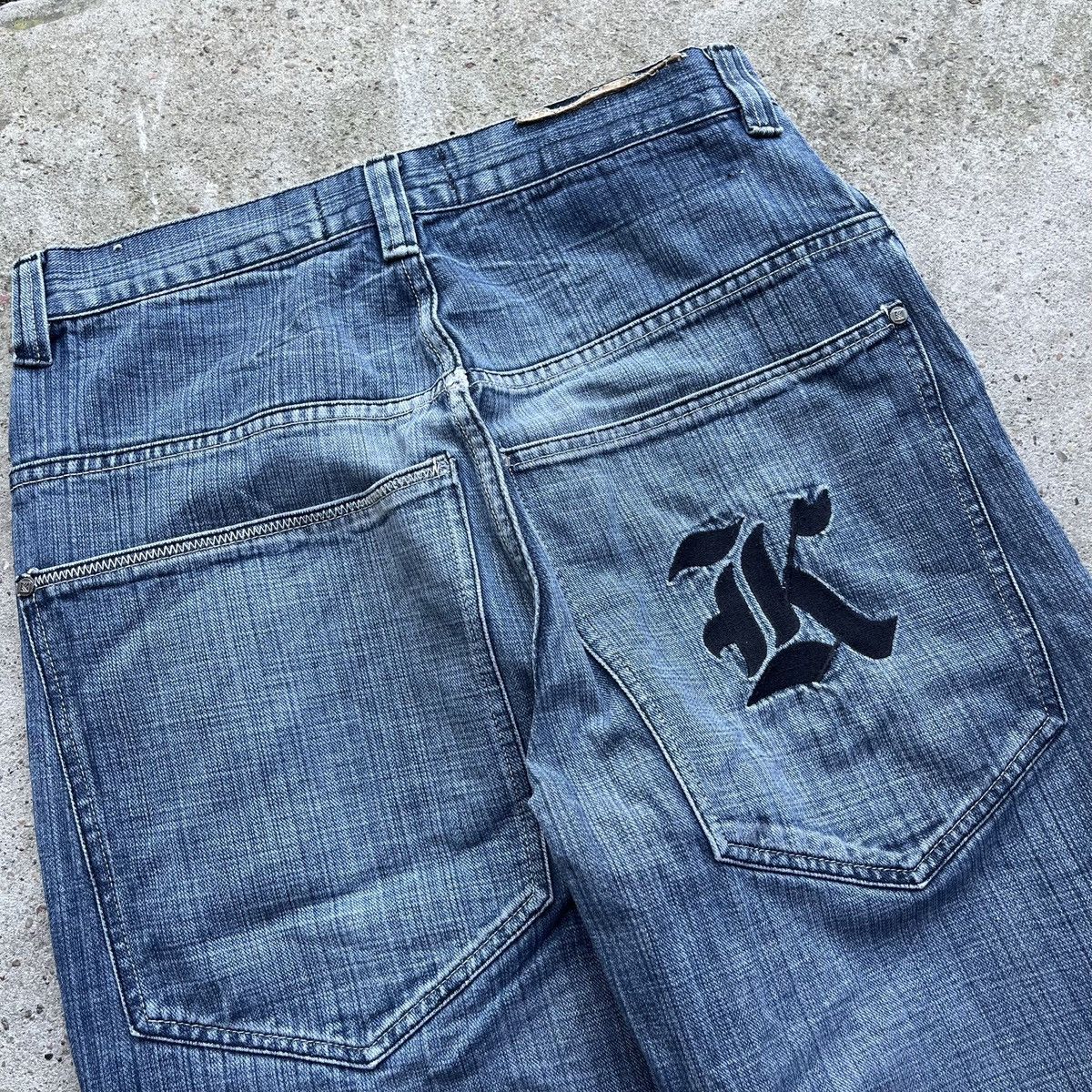 Karl Kani × Vintage Karl Kani 32x34 Vintage Y2K Big Logo Baggy Rap Denim Jeans Size US 32 / EU 48 - 13 Thumbnail