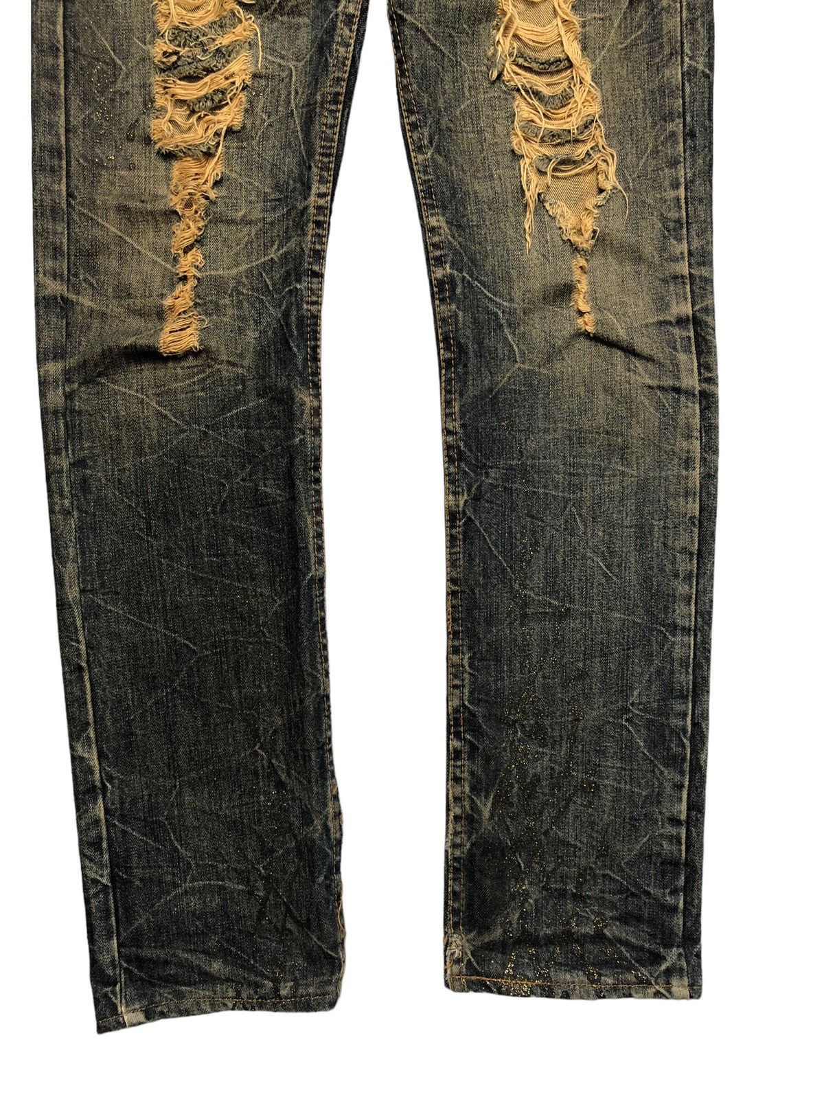 Japanese Brand Japanese Brand KUI distressed glitter rusty denim pants Size US 33 - 4 Thumbnail