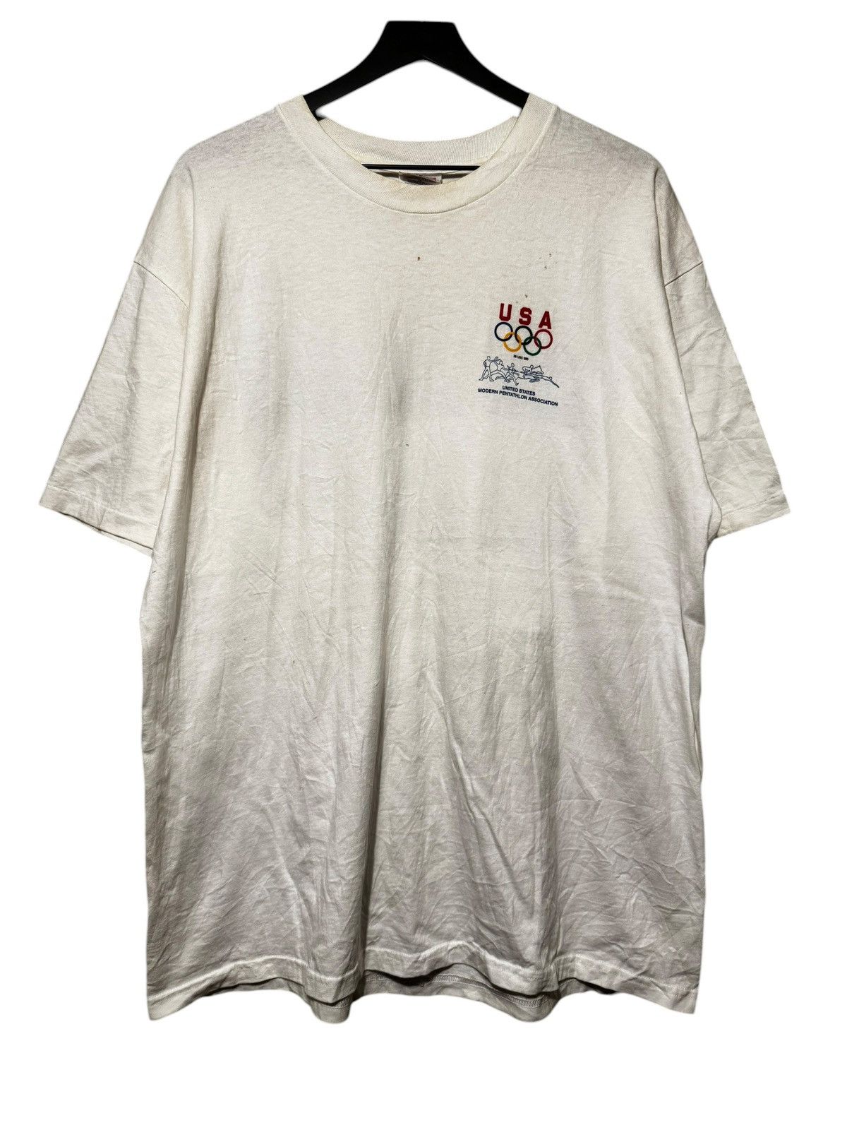 Vintage Usa olympics white tee Size US XL / EU 56 / 4 - 1 Thumbnail