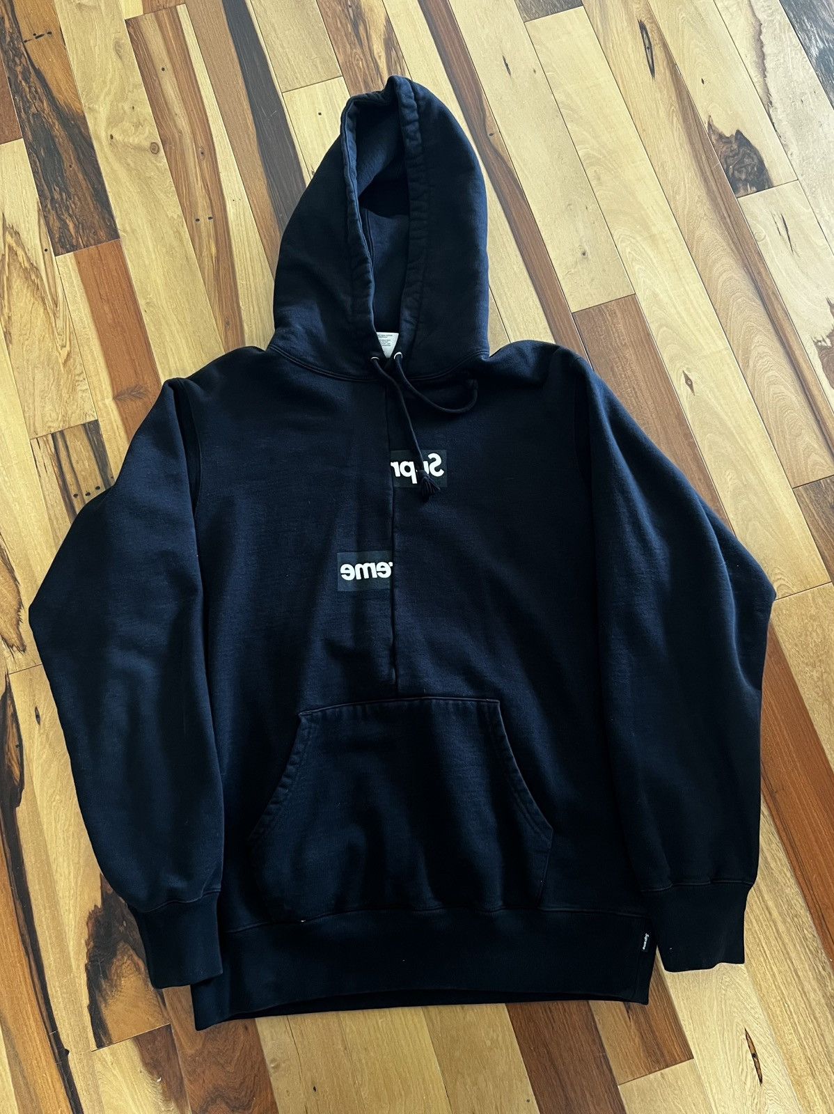 Comme Des Garcons Supreme Split Box Logo Hoodie | Grailed