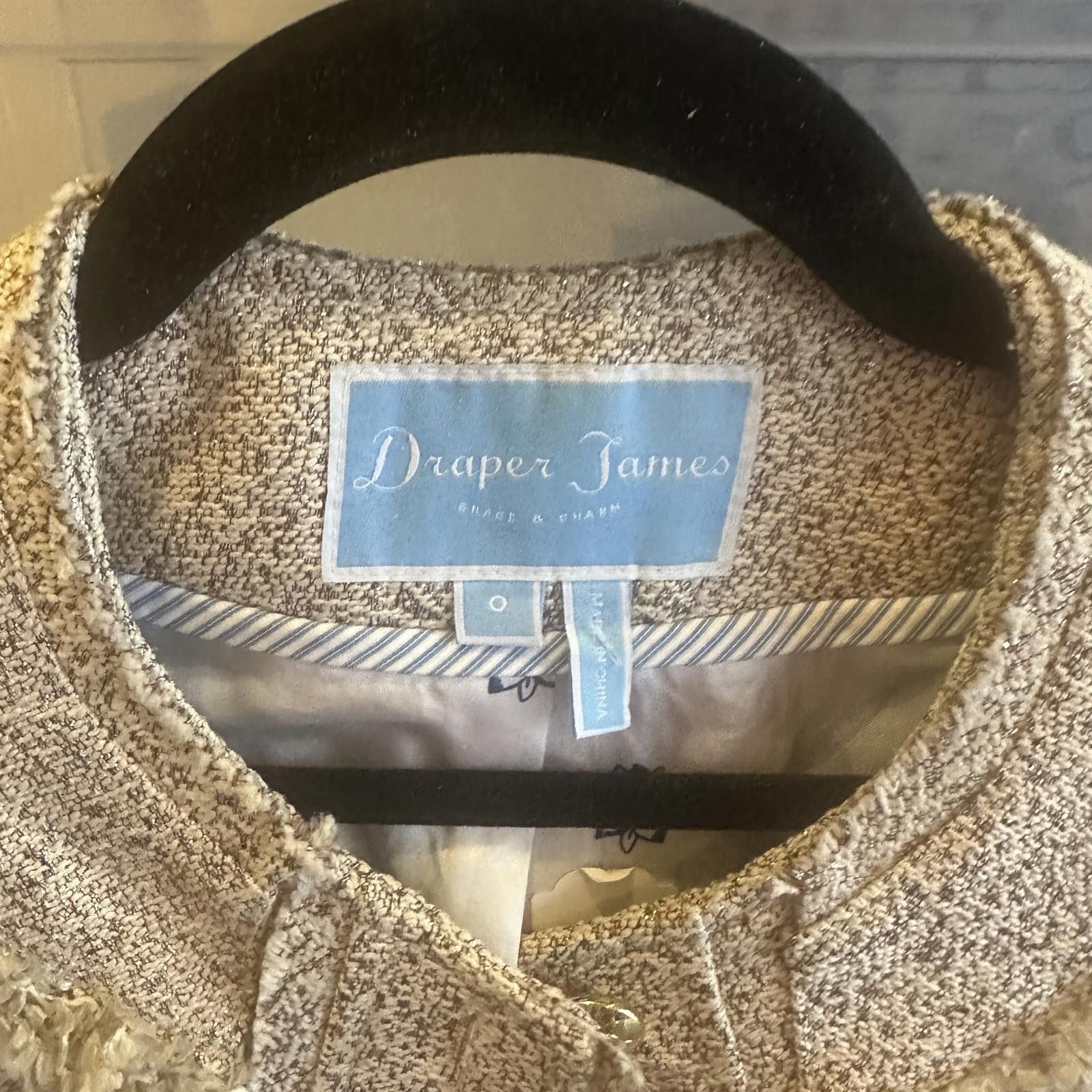 Designer Draper James Chic Textured Jacket Size XS / US 0-2 / IT 36-38 - 2 Thumbnail
