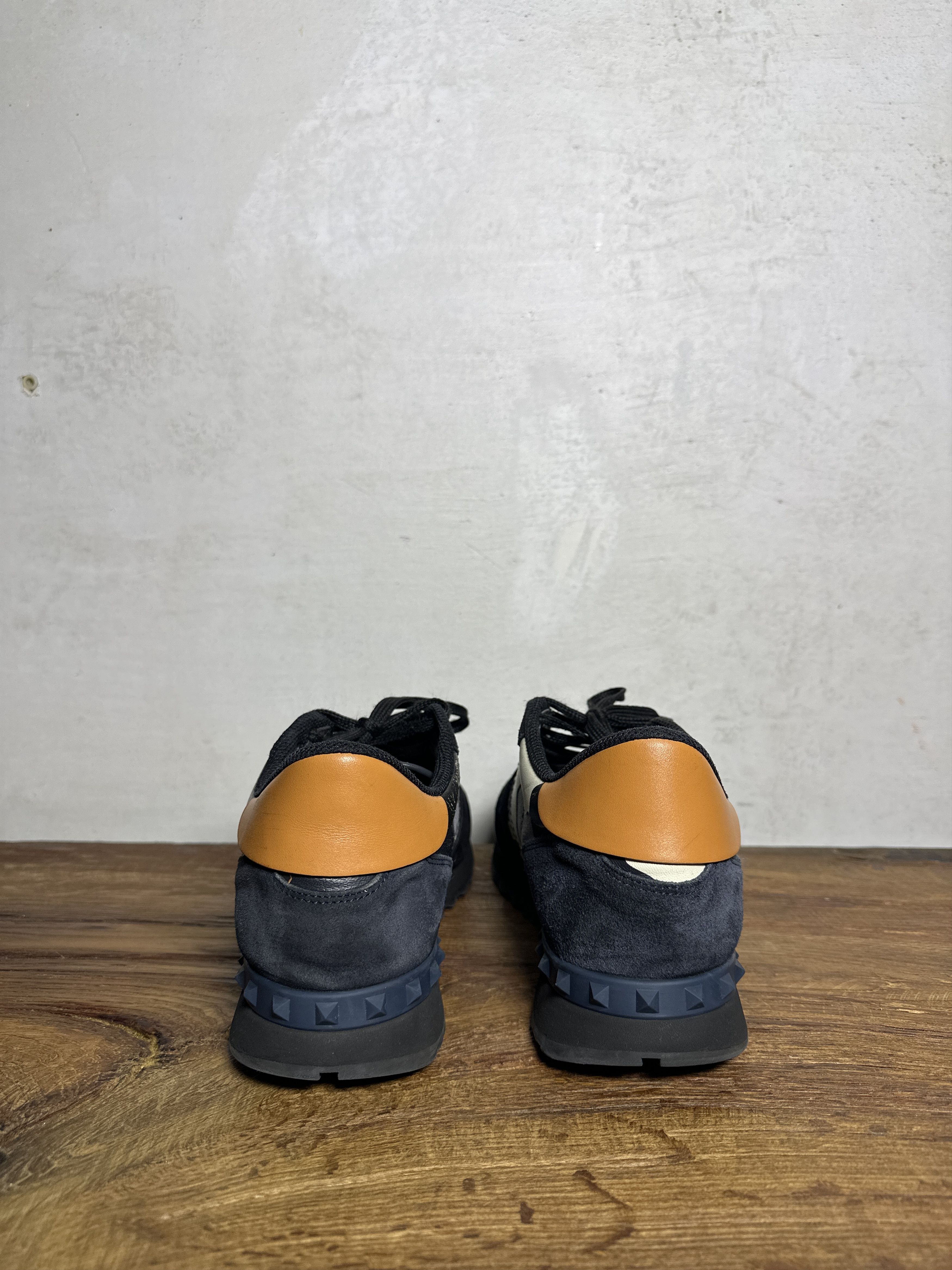 Valentino Valentino Black Canvas Leather Rockrunner Low Top Sneakers Size US 10.5 / EU 43-44 - 5 Thumbnail
