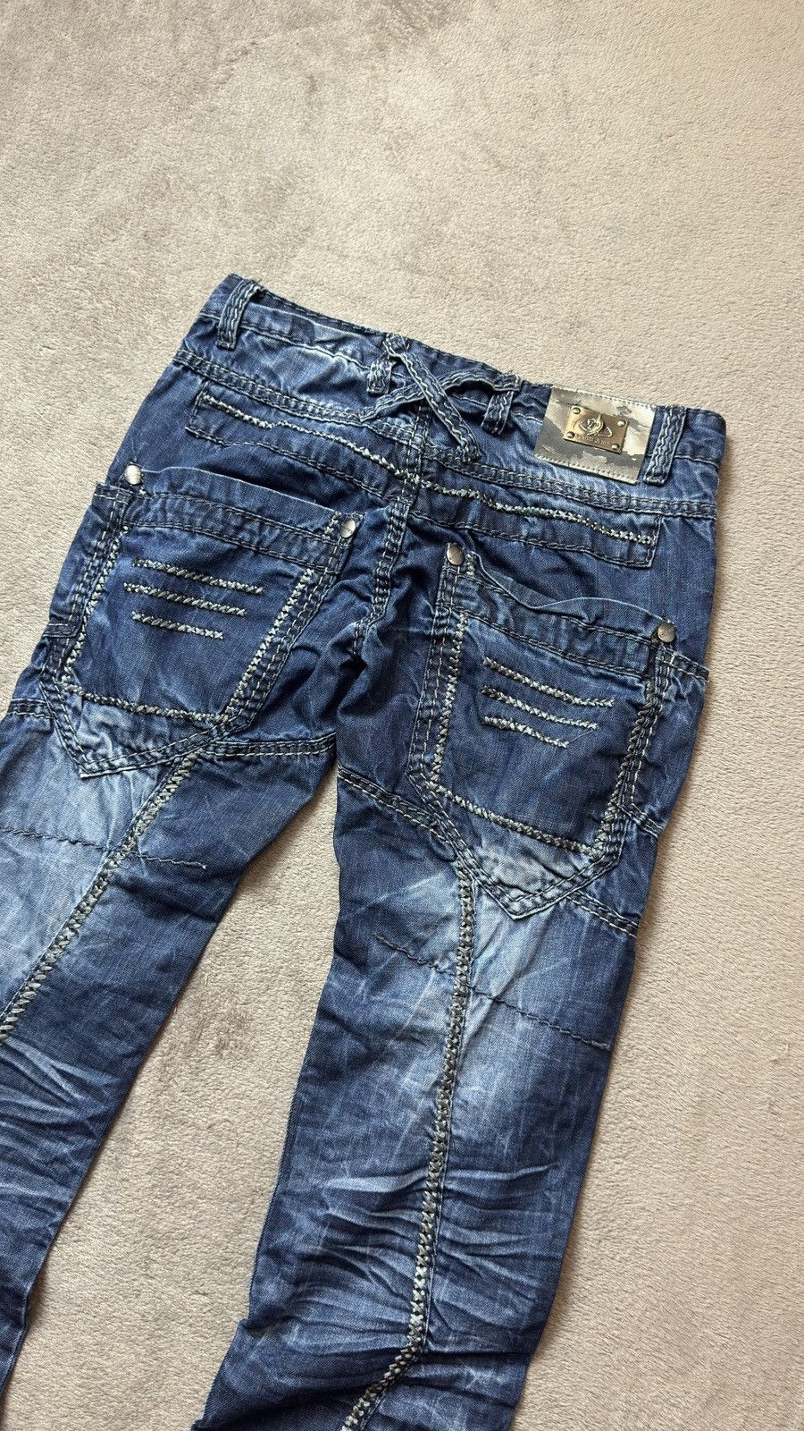 Le Grande Bleu (L.G.B.) Y2K Straight Multipocket Sick Distressed Washed Jean lgb ysl Size US 31 - 2 Thumbnail