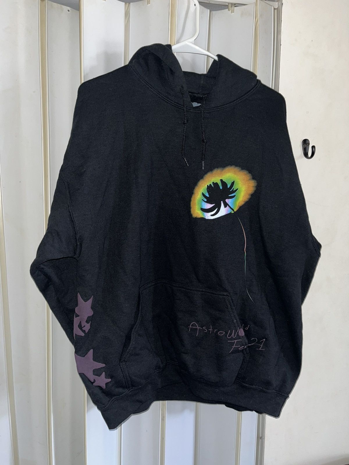 image of Travis Scott Face Melt Hoodie in Black, Men's (Size Medium)