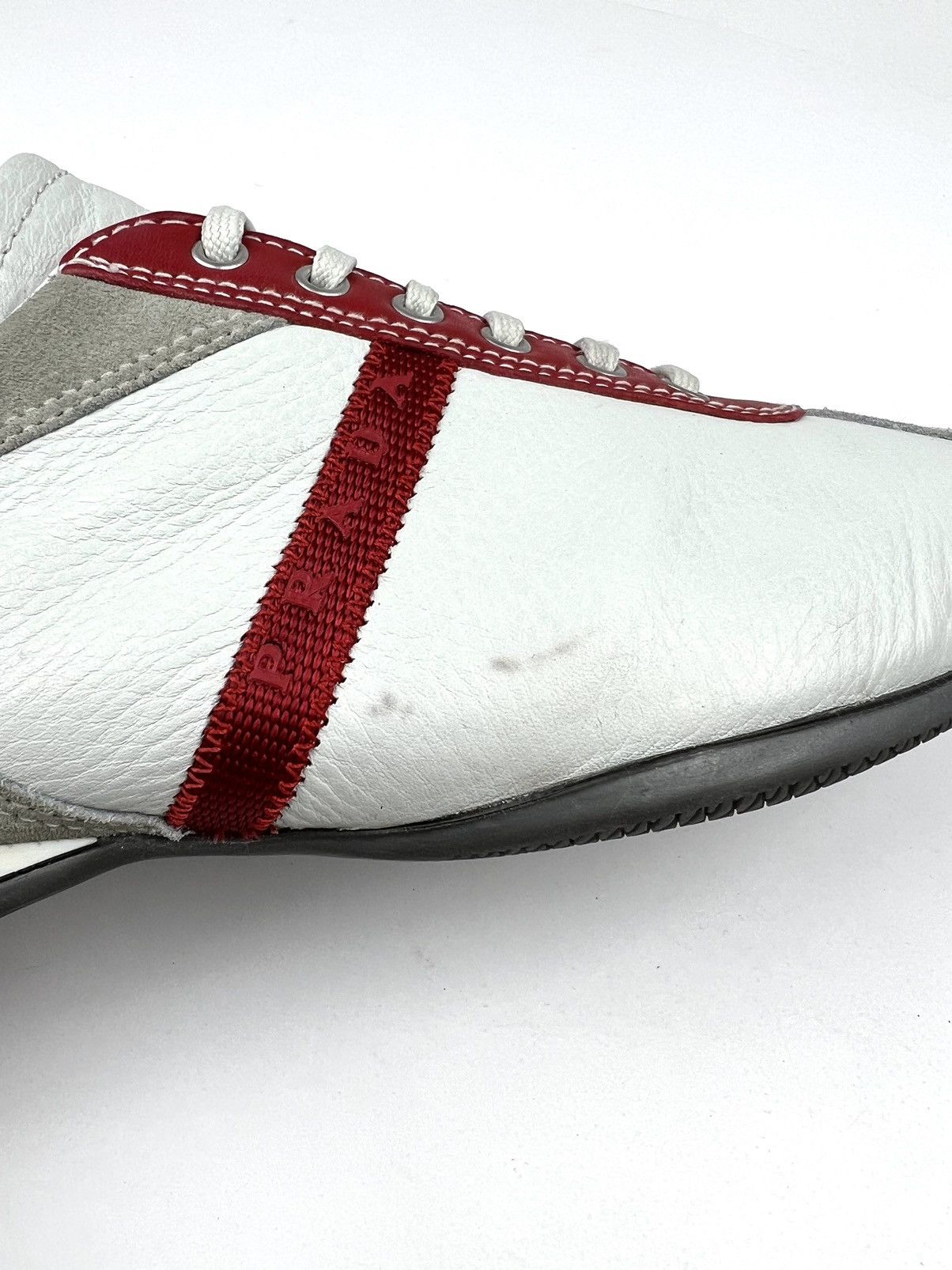 Prada PRADA Sneakers Leather/Suede Shoes Red Tab Logo Vintage Mens Size US 7.5 / EU 40-41 - 9 Thumbnail