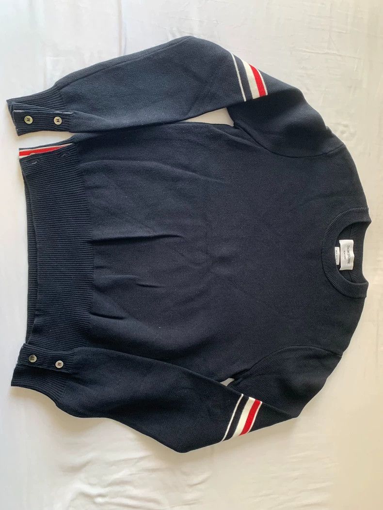 Thom Browne Thom Browne Blue and grey sweater Size US S / EU 44-46 / 1 - 1 Thumbnail