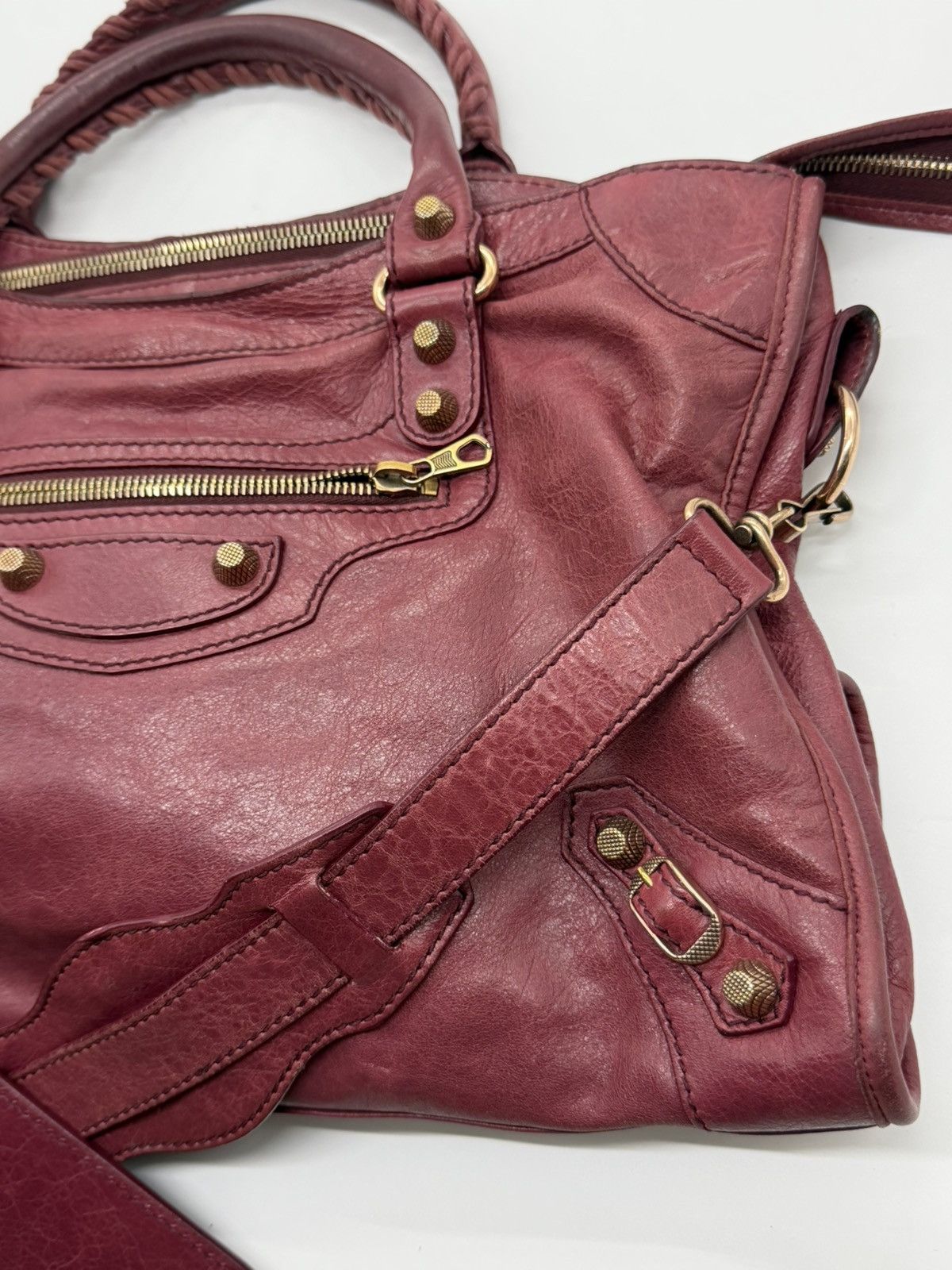 Balenciaga Balenciaga - 2000’s - Motorcycle Classic City Burgundy Wine Size ONE SIZE - 3 Thumbnail