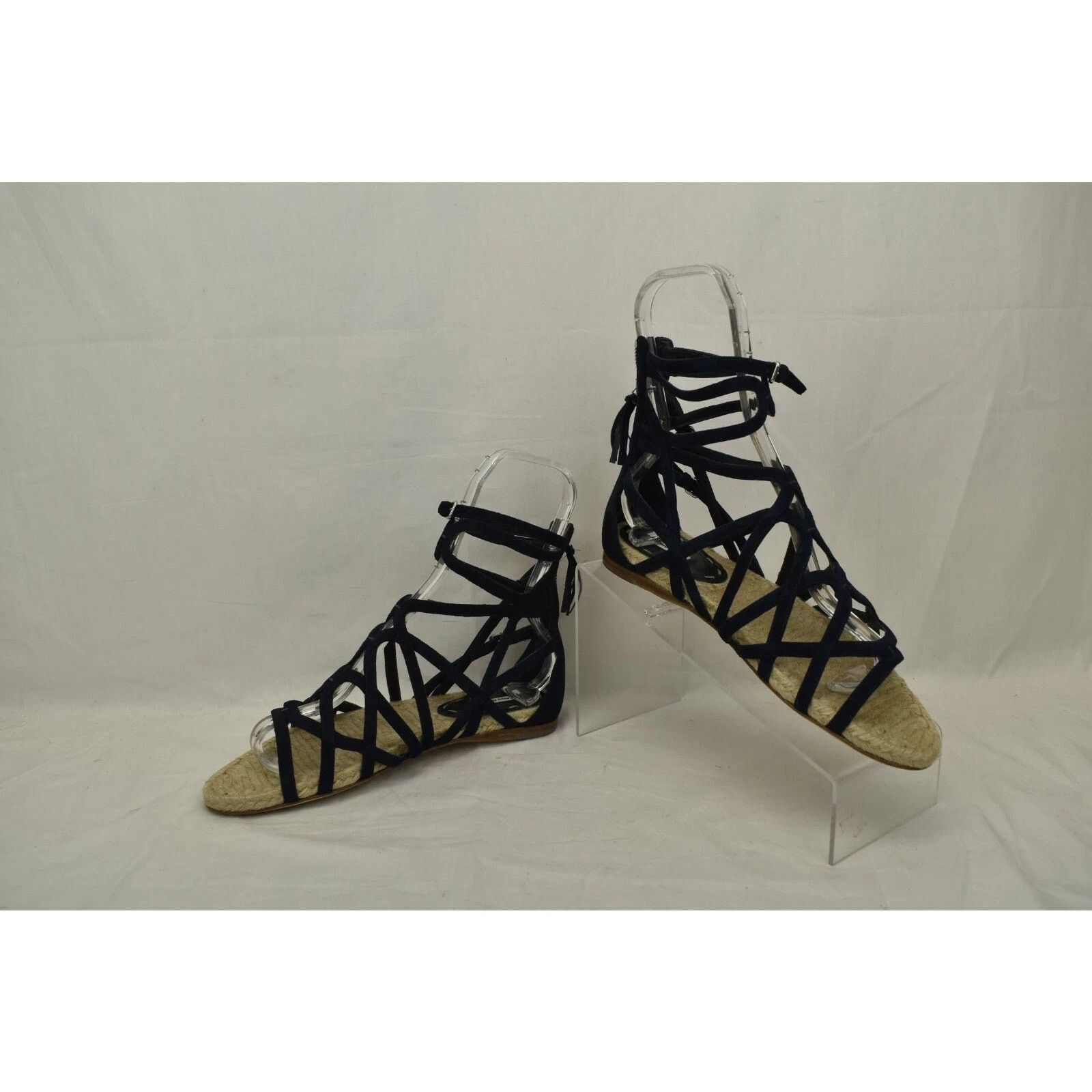 Prada NEW MIU MIU PRADA BLUE SUEDE GLADIATOR FLATS SANDALS 38 Size US 8 / IT 38 - 8 Thumbnail