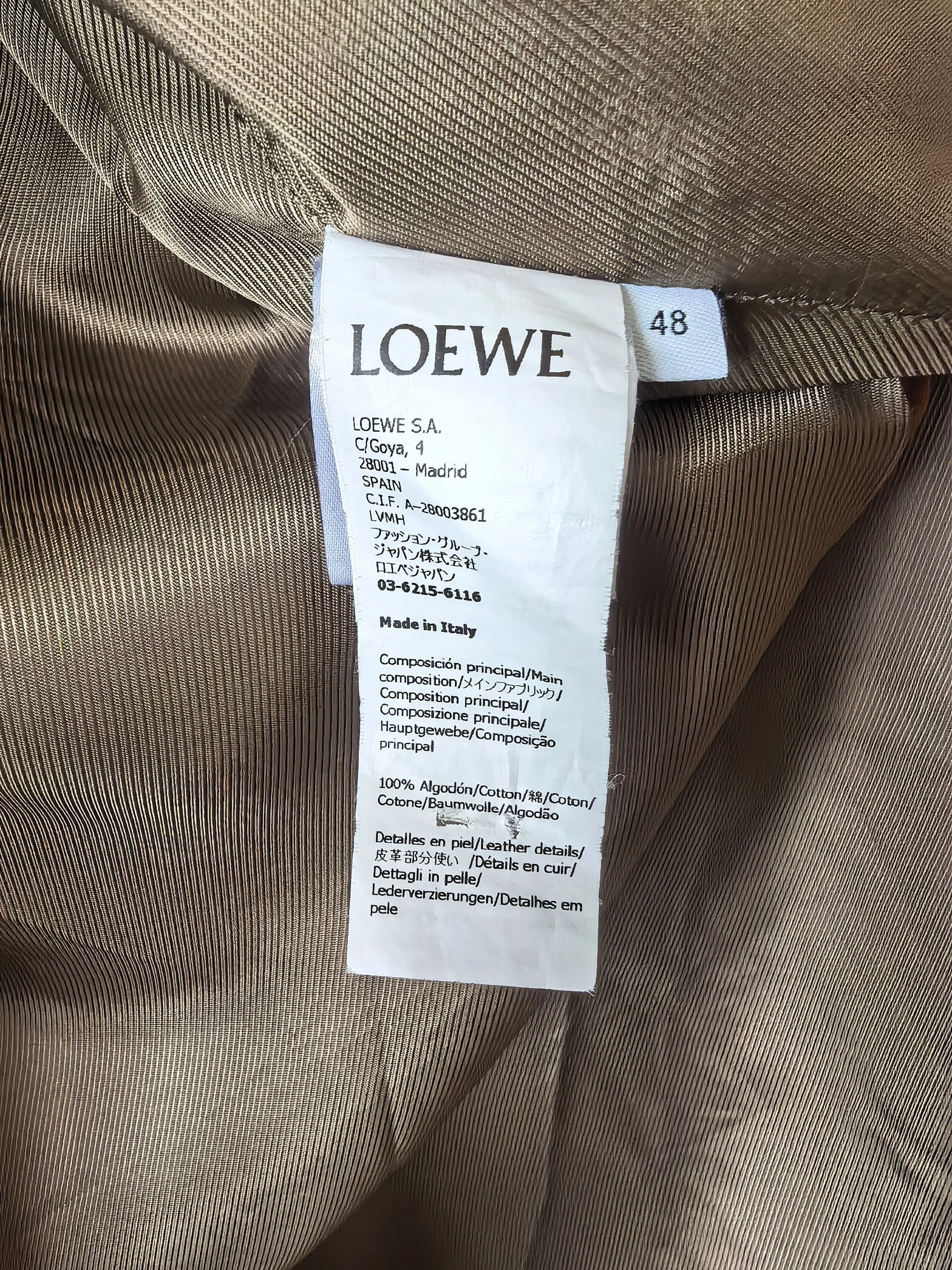 Loewe LOEWE FW22 Khaki Mid-Length Trench Coat EU48 Size US M / EU 48-50 / 2 - 4 Thumbnail
