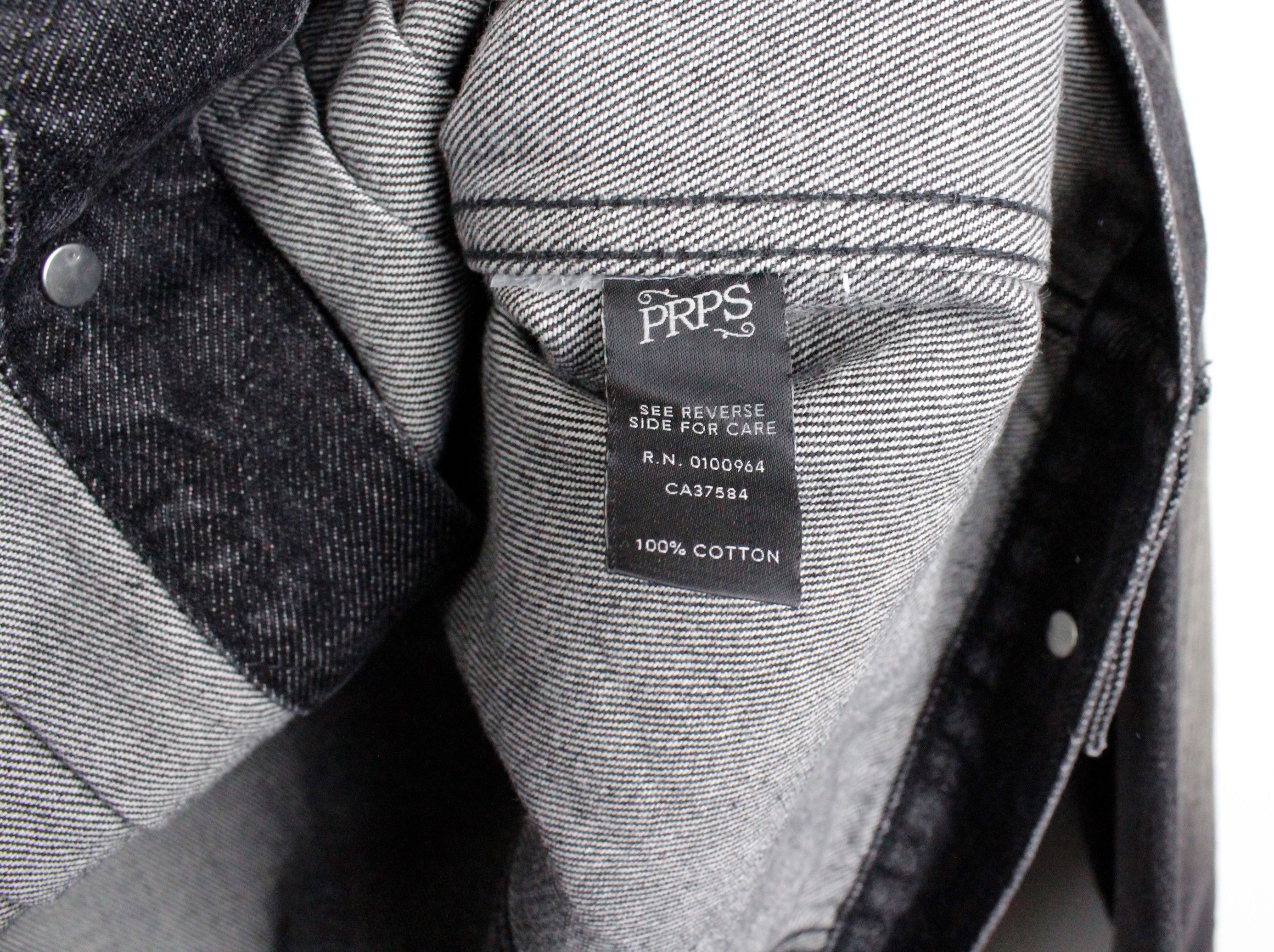 Prps PRPS Jeans Dark Driped Washed Black Chevelle Denim Jacket Size US M / EU 48-50 / 2 - 6 Thumbnail