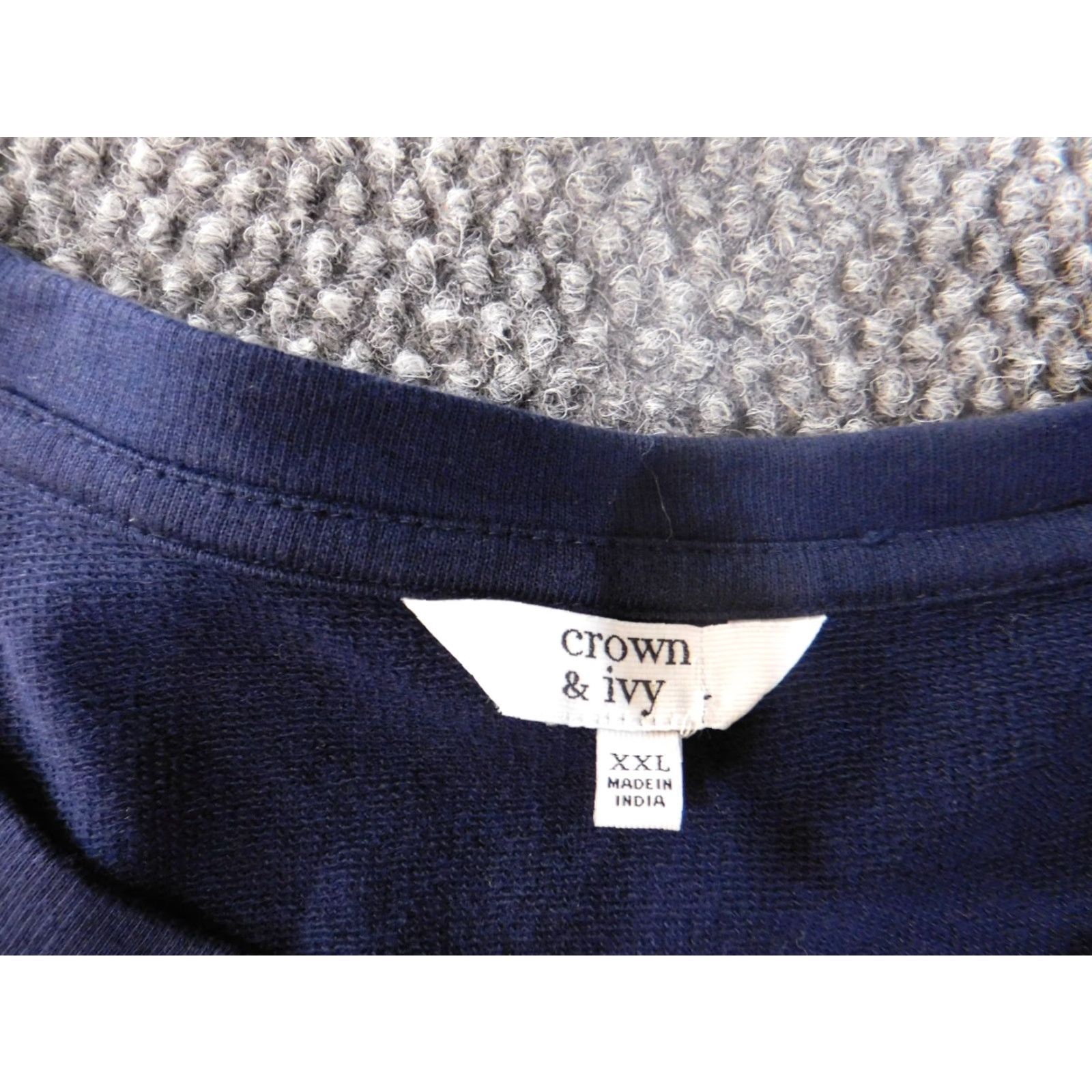 Vintage Crown & Ivy Sweater Pullover Women 2XL Blue Raglan Sleeve Round Neck Knit Cotton Classic Stretch Casual Pullover Regular Size Regular Size XXL / US 16-18 / IT 52-54 - 6 Thumbnail