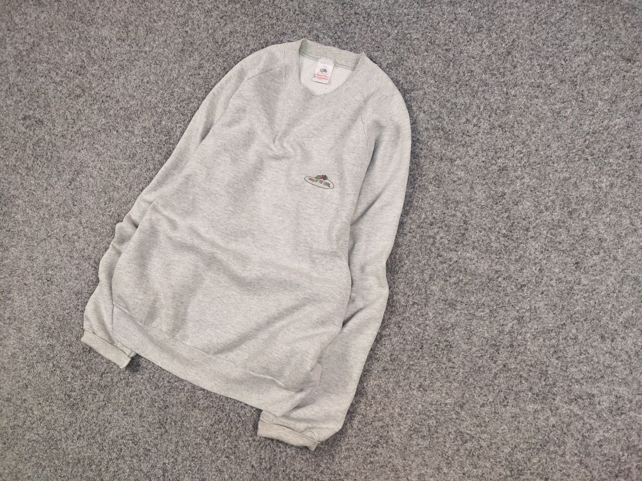 Fruit Of The Loom Vintage 90's Fruit Of The Loom Blank Crew Chek Sweatshirt Size US M / EU 48-50 / 2 - 3 Thumbnail