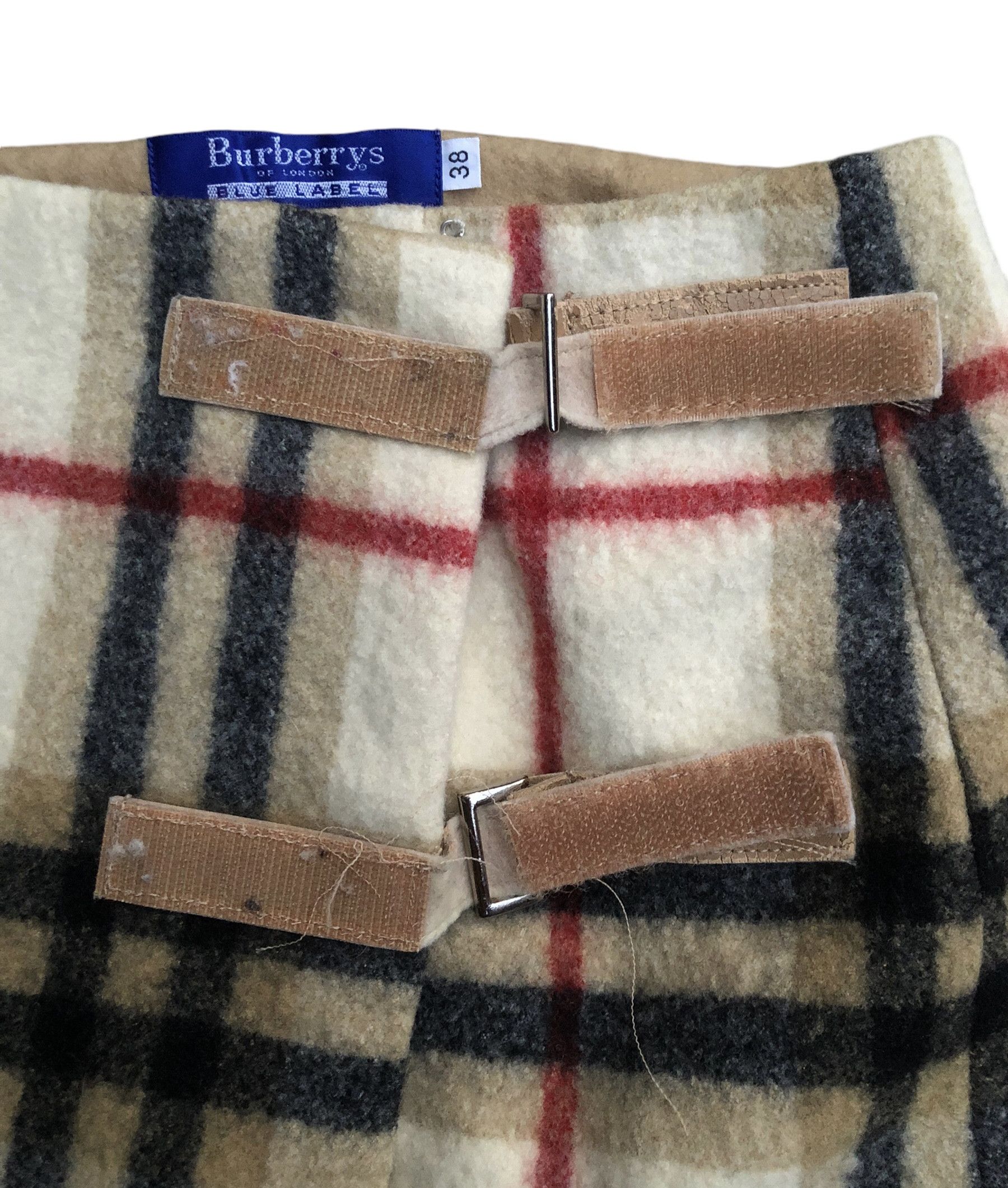 Burberry × Designer BURBERRY'S OF LONDON Blue Label Nova Checks Wool Skirt Size 26" / US 2 / IT 38 - 3 Thumbnail