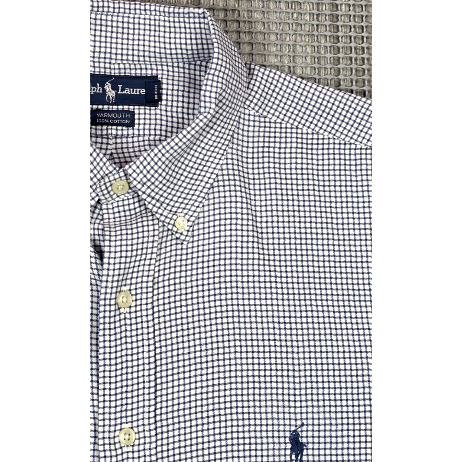 Polo Ralph Lauren VINTAGE Polo Ralph Lauren Shirt 17.5-32/33 Yarmouth Plaid Button-Up Long Sleeve Blue/White 90s OCBD Mens Size US XXL / EU 58 / 5 - 3 Thumbnail
