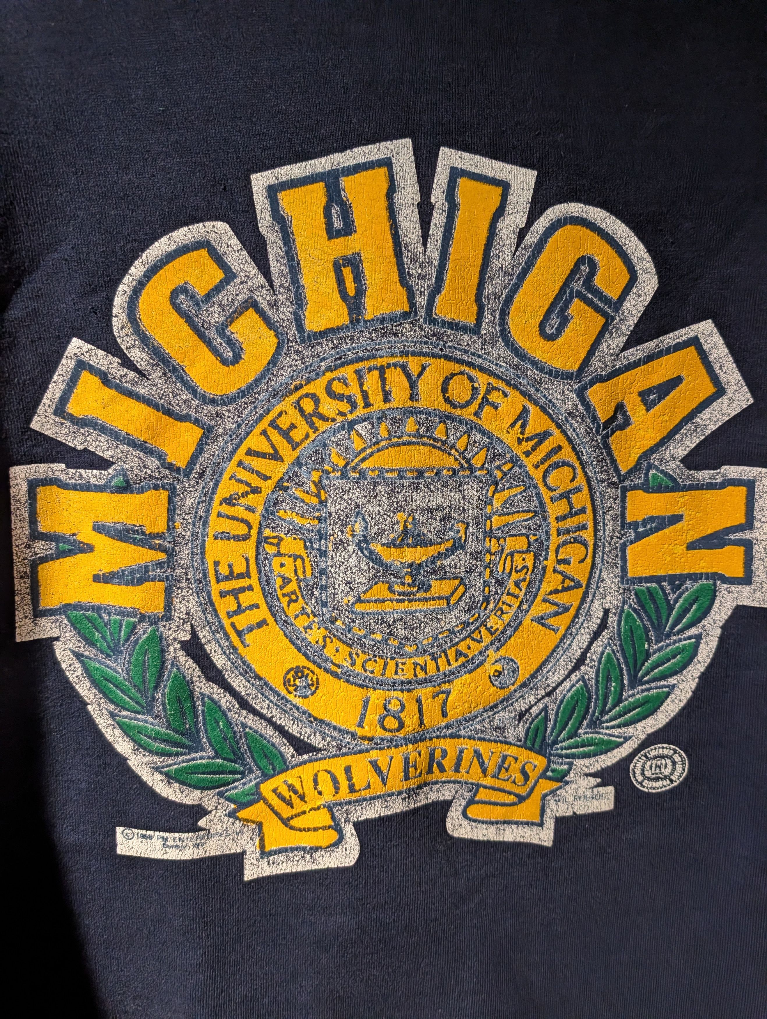 NCAA Vtg 90s University of Michigan Wolverines Bassett Sweatshirt Size US L / EU 52-54 / 3 - 2 Thumbnail