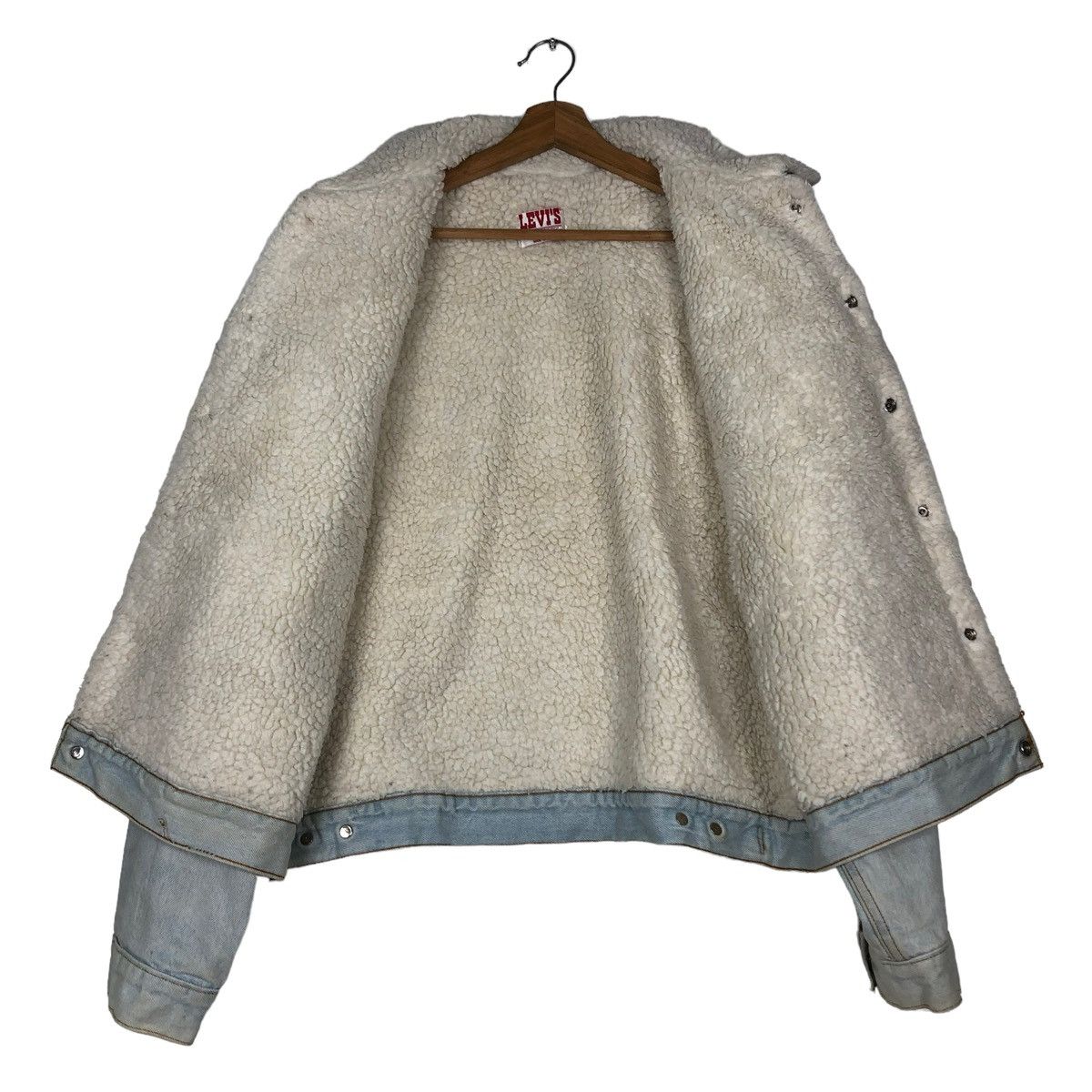 Levi's 🔥VINTAGE DENIM BIKER JACKET LEVI’S USA SHEARLING MINK FUR Size US M / EU 48-50 / 2 - 13 Thumbnail