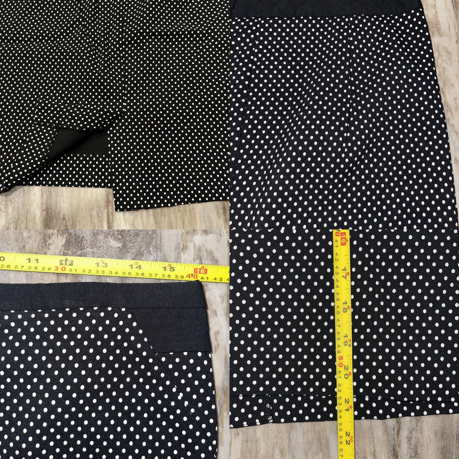 Vintage The Limited Exact Stretch Polka Dot Black Pencil Skirt Women’s Size 10 EUC Size 32" / US 10 / IT 46 - 8 Thumbnail