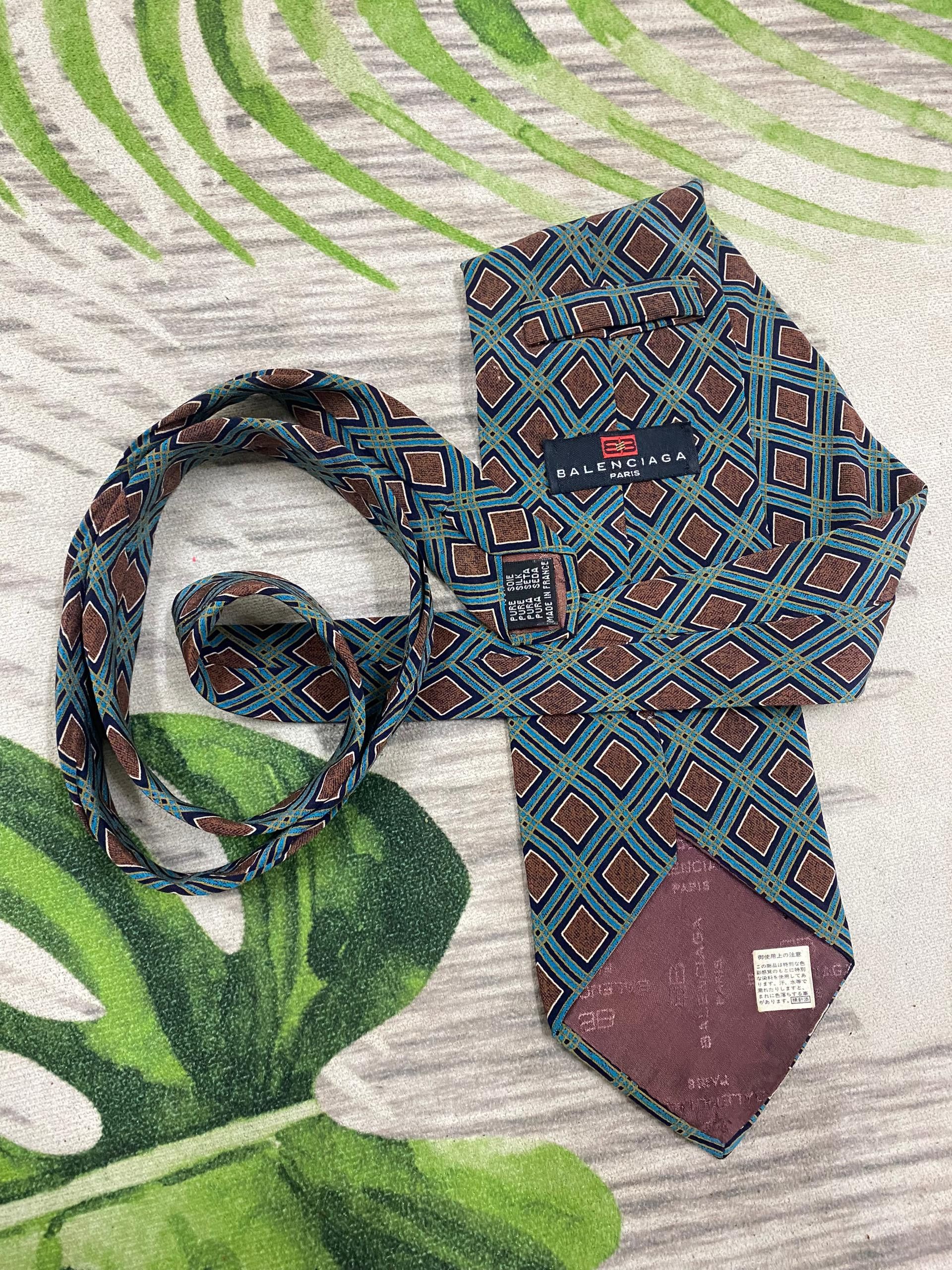 Balenciaga pure Silk Neck tie monogram design casual