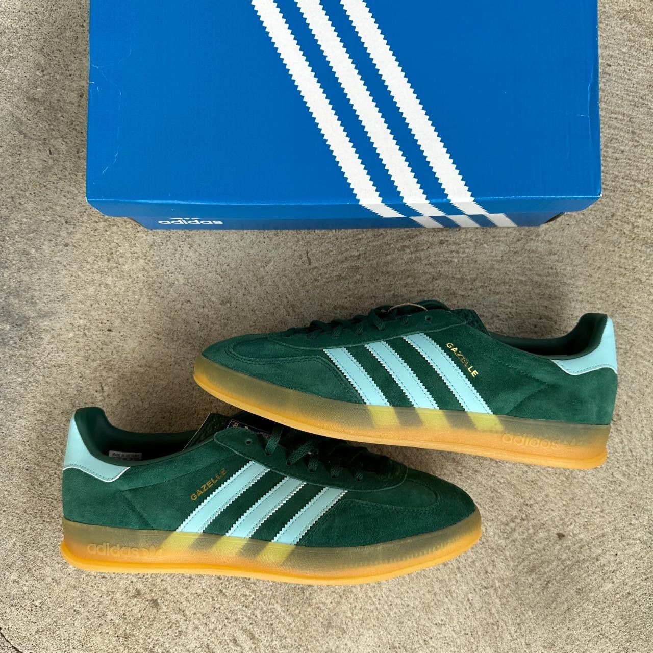 Adidas Adidas Gazelle Collegiate Green Hazy Sky Sneakers Size US 11.5 / EU 44-45 - 2 Thumbnail