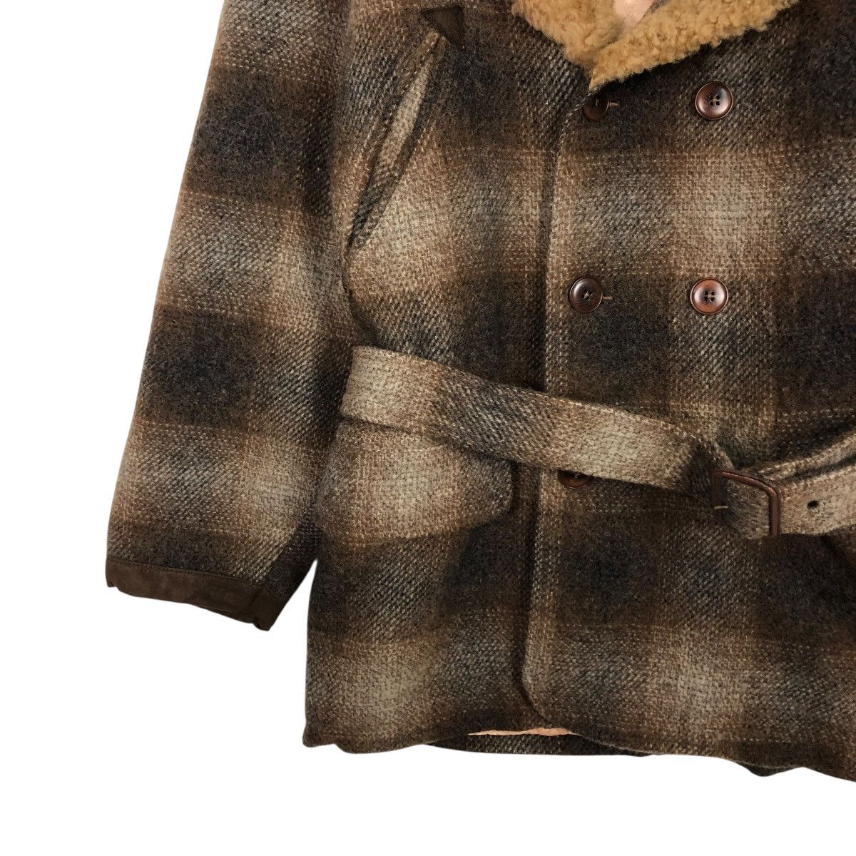 Golden Bear 🔥VINTAGE WOOL JACKET GOLDEN BEAR TARTAN SHAWL COLLAR Size US M / EU 48-50 / 2 - 6 Thumbnail