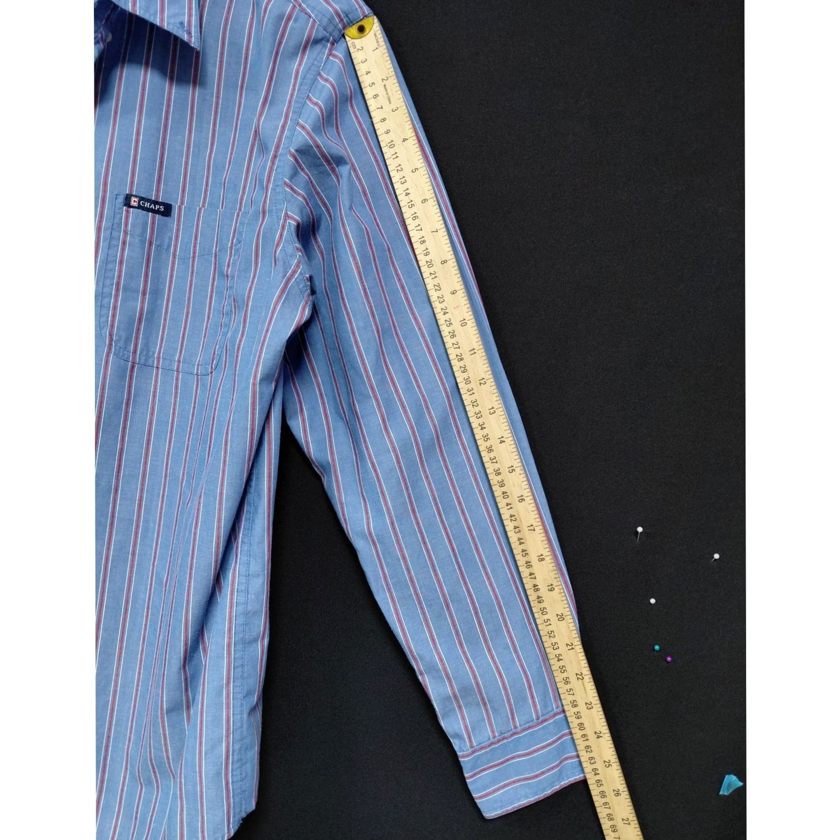 Chaps VINTAGE Chaps Shirt Blue Striped Long Sleeve Size L Mens Size US L / EU 52-54 / 3 - 7 Thumbnail