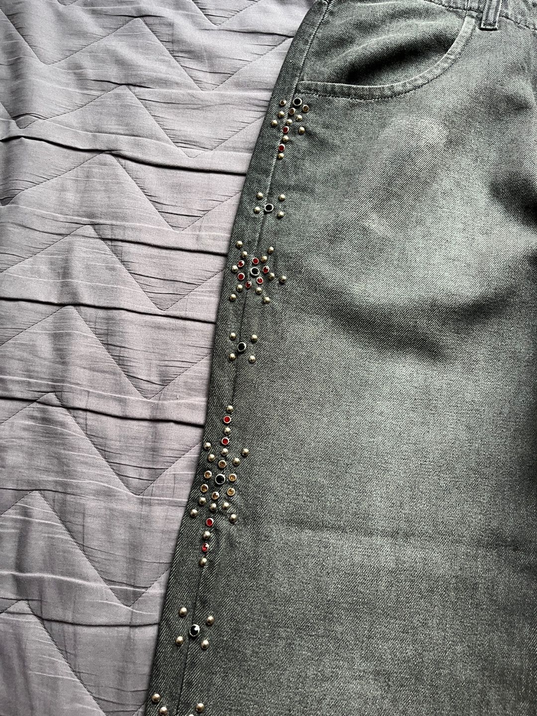 Bluemarble Bluemarble stud-embellished wide leg denim jean Size US 30 / EU 46 - 6 Thumbnail