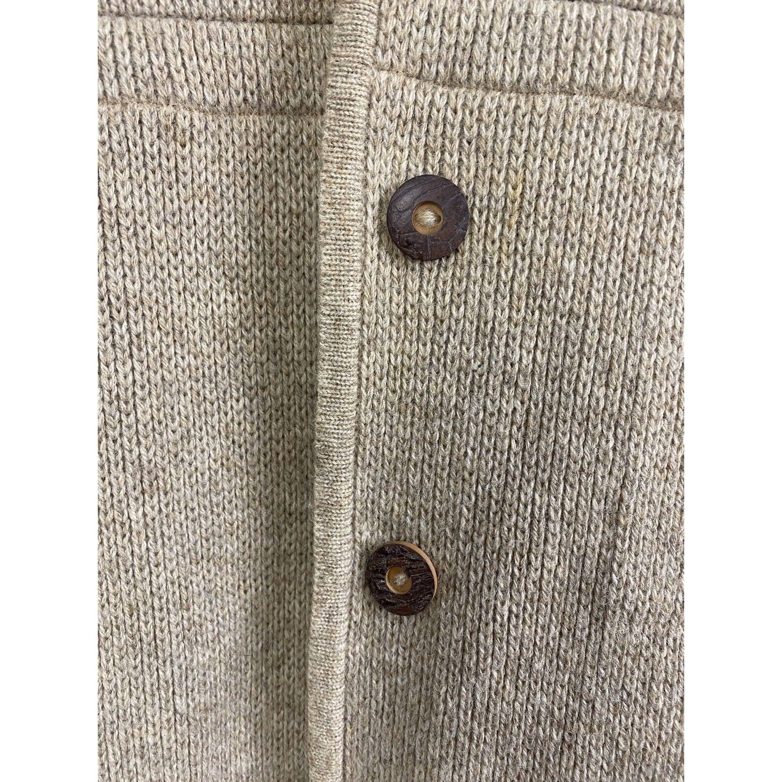 Brooks Brothers VTG Brooks Brothers Cardigan Sweater Wool Tan Brown Chunky Size L / US 10 / IT 46 - 2 Thumbnail