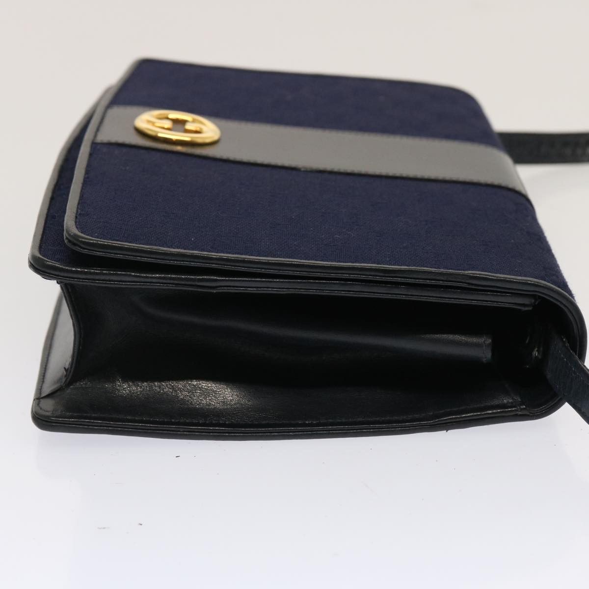 Gucci GUCCI GG Canvas Shoulder Bag Navy Black Size ONE SIZE - 4 Thumbnail