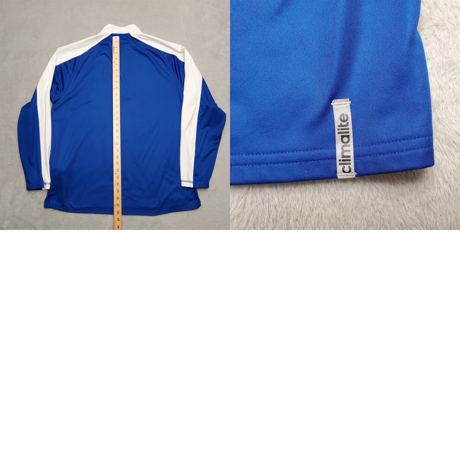 Adidas VINTAGE Adidas Mens Large Pullover Climalite 1/4 Zip Sweater Trojans Running Size US L / EU 52-54 / 3 - 8 Thumbnail